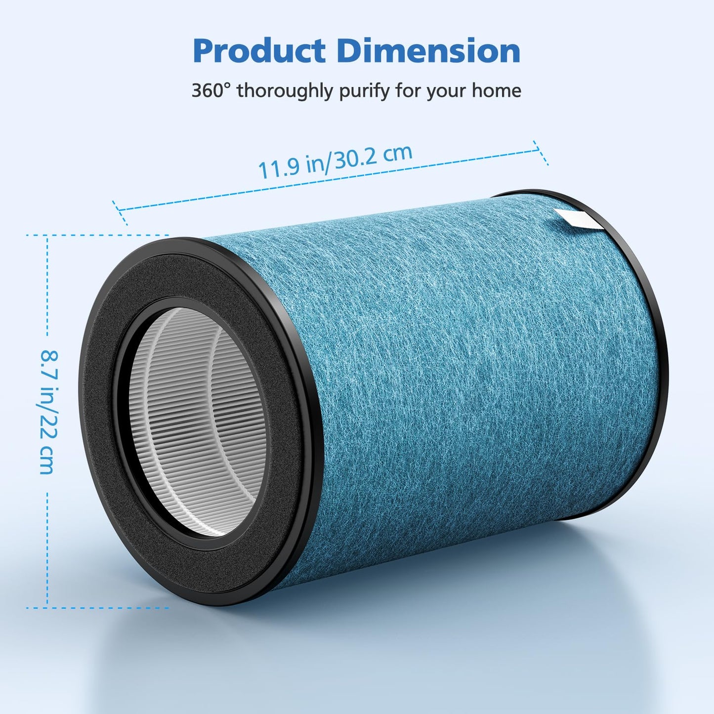 HP301 Replacement Filter Compatible with Shark HP302, HP301 Air Purifier NeverChange Max, HEPA Filter for HP305, HP300, HP200, HP201, HP202, HP232, HC501, AP1000, UA205 Air Purifiers, Part # HE3FKPET