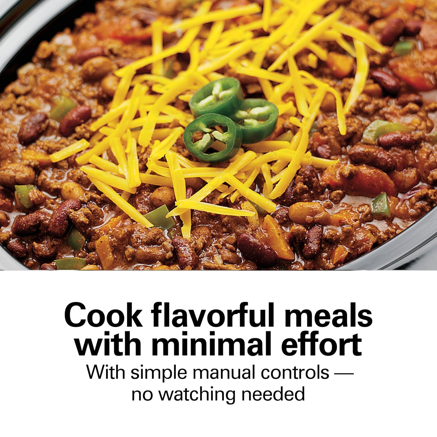 Hamilton Beach 7-Quart Portable Slow Cooker Serves 8+, Dishwasher Safe Crock, Lid Latch Strap for Travel, Brushed Silver