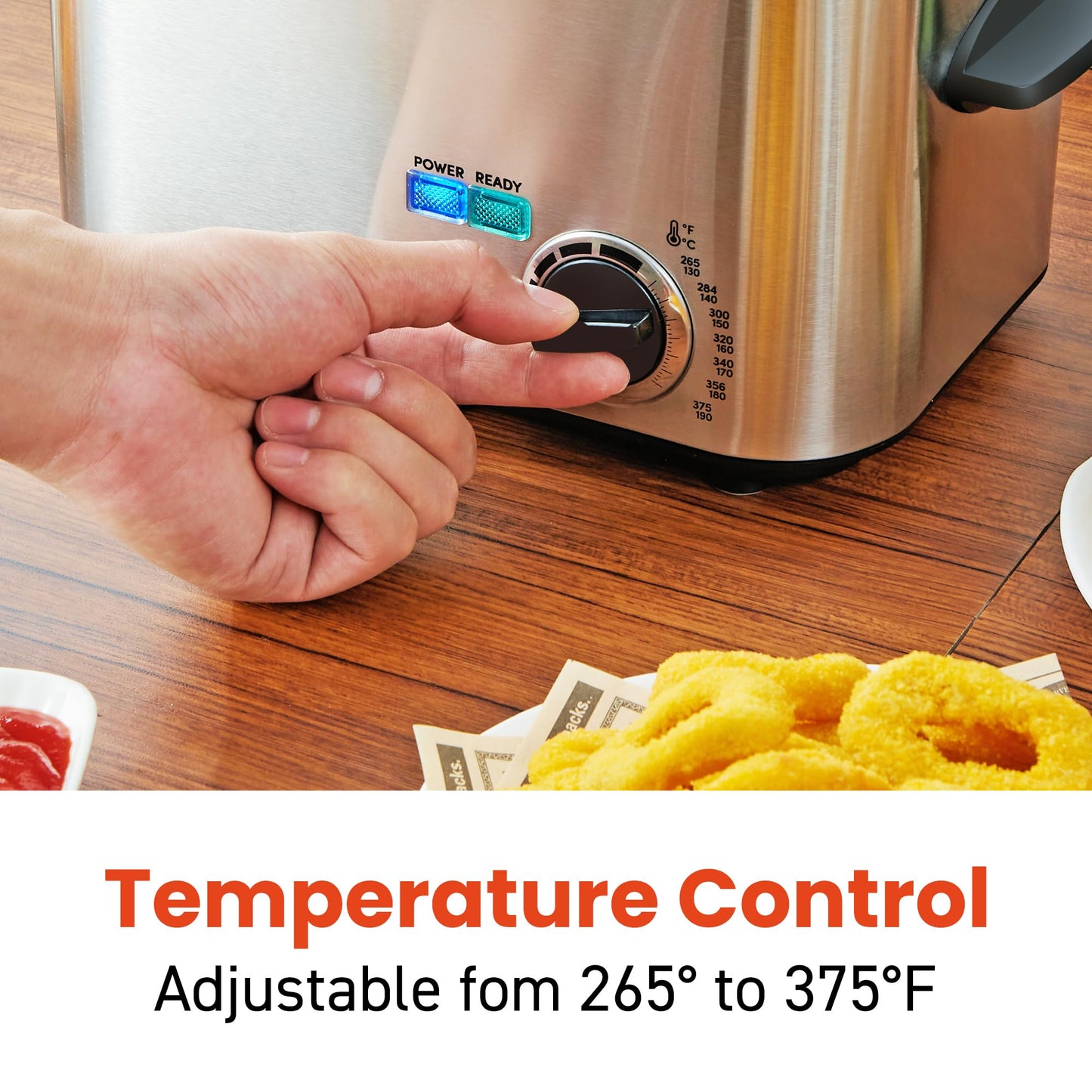 Elite Gourmet EDF1116 Electric 1.2 Qt. / 4.8 Cup Oil Capacity Deep Fryer, Adjustable Temperature, Removable Basket, Lid with Cool-Touch Knob, Stainless Steel