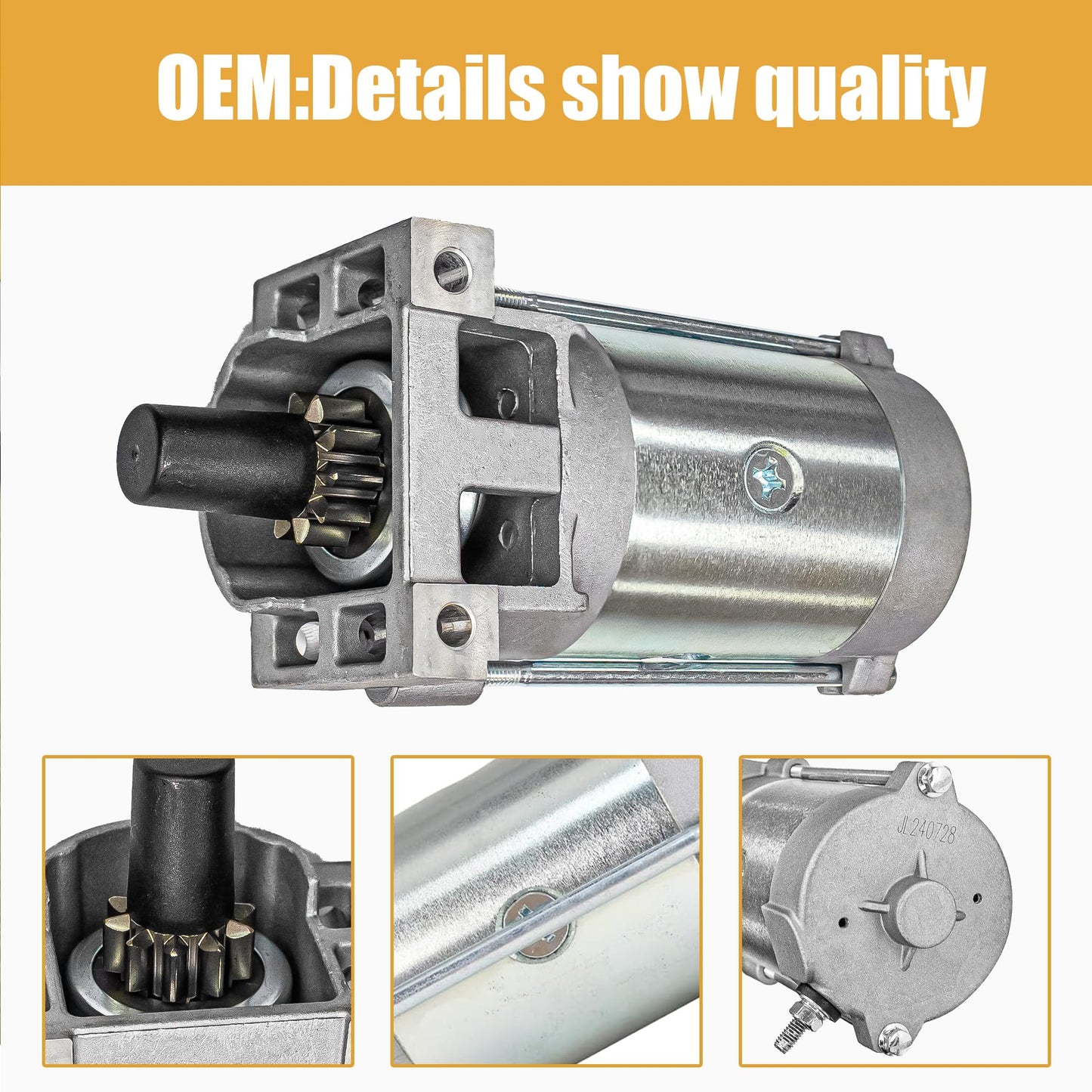 136-7880 Starter Motor FitsToro Timecutter SS5000 SS4225, Titan 48" 52" 60",Exmark Quest Radius E S 48" 52" 60" Compatible 2P77F 22 22.5 24.5HP Engine 133-1564 127-9209 133-9828