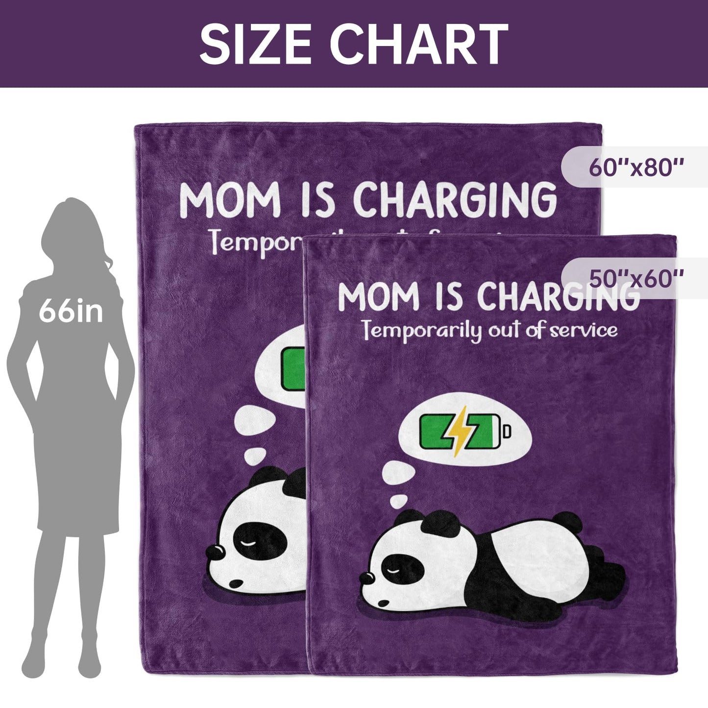Craftique Mom Birthday Gifts, Funny Gifts for Mom- Mom's Charging Blanket- Moms Gift for Women from Daughter Son Husband, Super Soft Blanket Throw for Napping Travel, 80”×60”