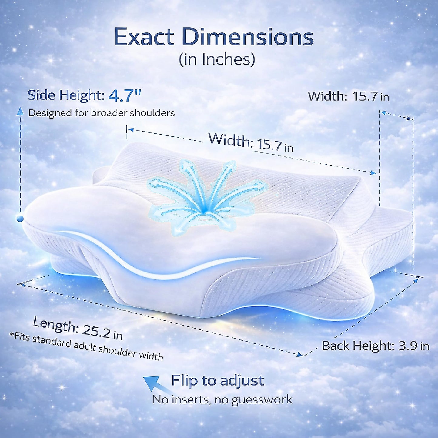 ofwaterstroll Cervical Pillow for Neck Pain Relief, Ergonomic Dual-Height Memory Foam Pillow with Cooling Breathable Cover for Side, Back & Stomach Sleepers –Beige
