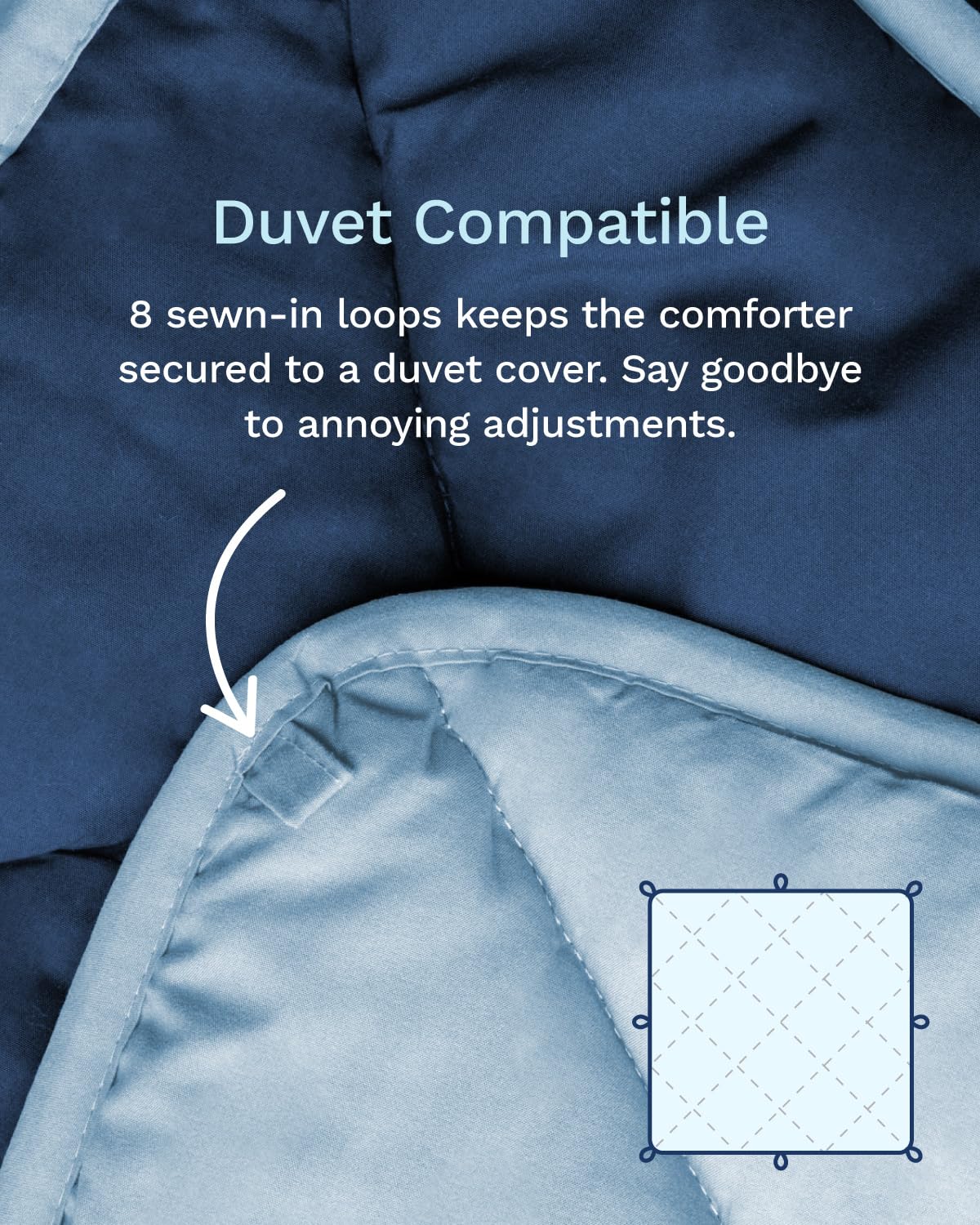 ViscoSoft Twin/Twin XL Comforter - Cloud-Soft Down Alternative Duvet Insert, All Season Cooling Lightweight Reversible Quilted Blanket for Dorm & Guest Bed, Oeko-TEX Certified, Light/Dark Blue