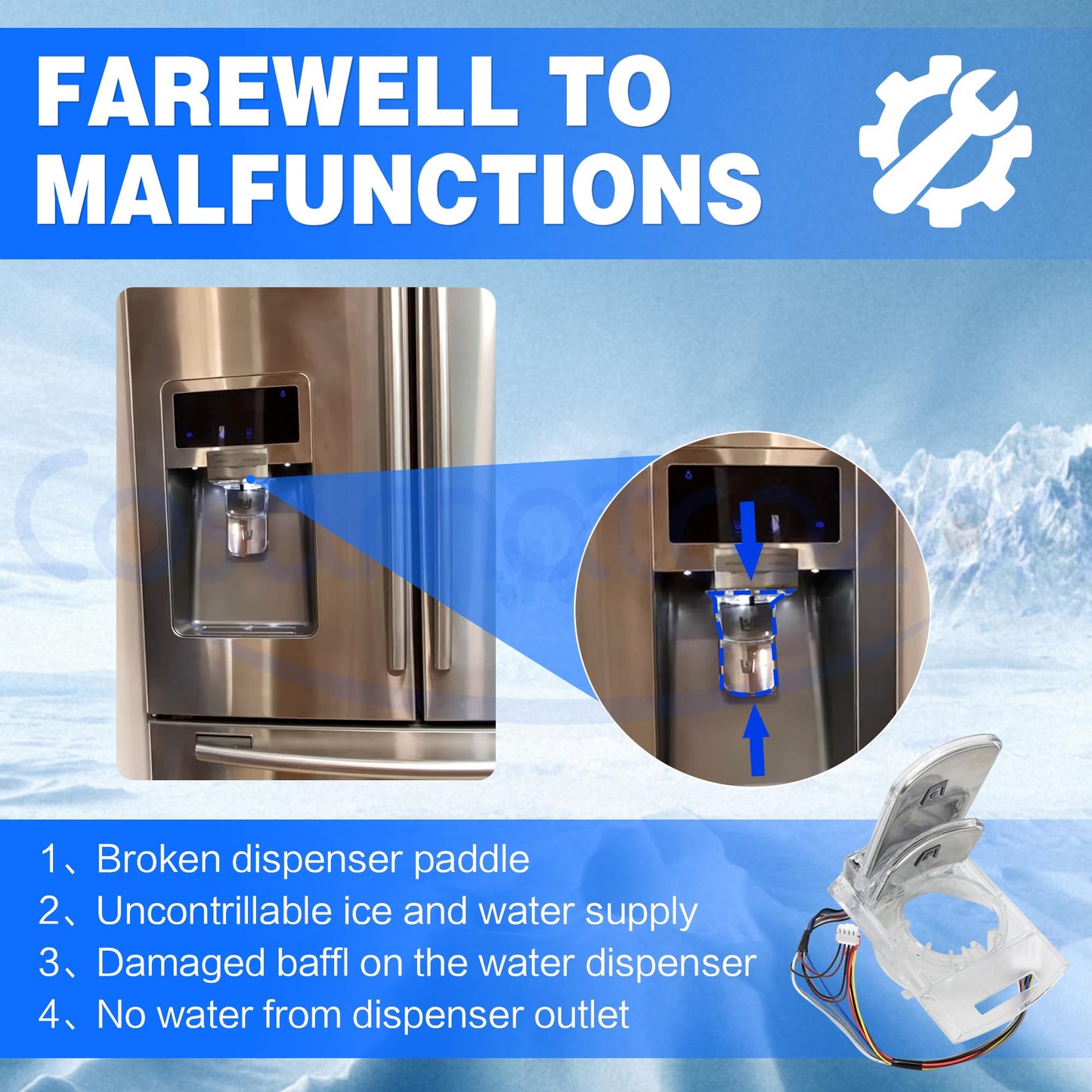 Cosamatcozon DA97-08519A Upgraded Refrigerator Dispenser Lever Assembly - Compatible with Some Samsung Refrigerators