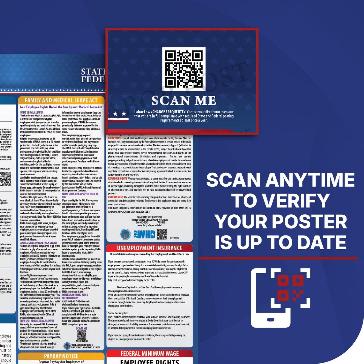 2026 New York State and Federal Labor Law Poster - English Spanish Combo - OSHA Workplace Compliant - Mandatory Regulations Posting for Employees - Required Compliance Posting 17" x 40" Laminated (English Spanish Combo)