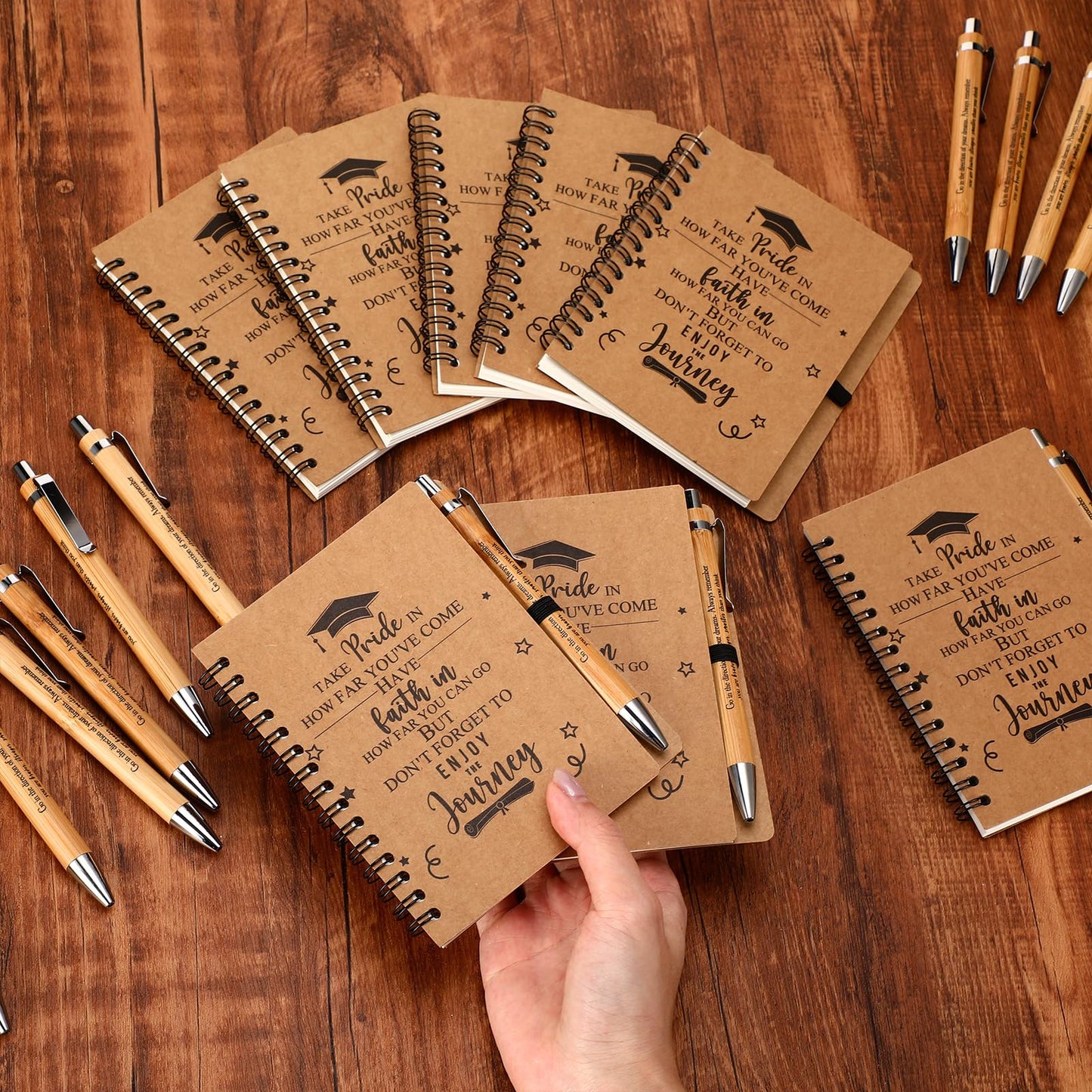 FillTouch 20 Sets 2026 Graduation Gifts Inspirational Spiral Journal with Motivational Pen Graduate Kraft Notebooks Ballpoint Pen Class of 2026 Gifts for College Graduate