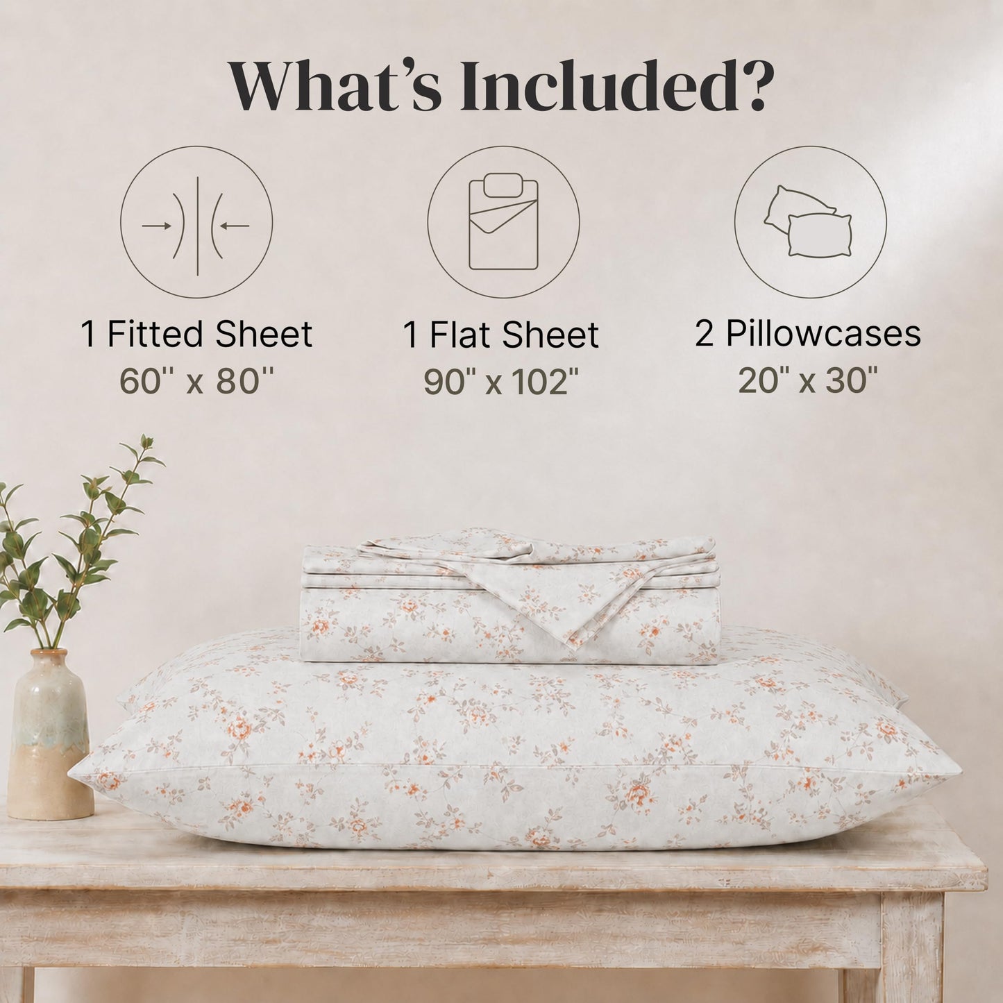 Modern Threads Silky Soft Microfiber and Wrinkle Free Sheets - Luxurious Microfiber Bed Sheets Includes Flat Sheet, Fitted Sheet with Deep Pockets, & Pillowcases Kashmir Rose Clay, Queen