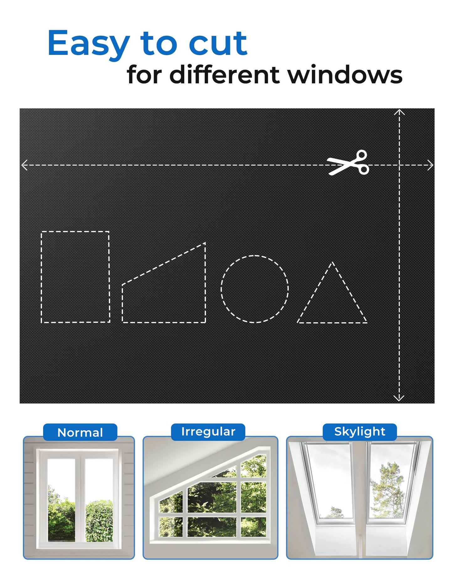 Sumobaby Blackout Curtains for Bedroom Portable 50"x59",No Drill Black Out Shades with Upgraded Hook&Loop Tapes,100% Blackout Window Cover,Easy to Cut Fit Blinds for Bedroom,Nursery(2 Panel,Black)