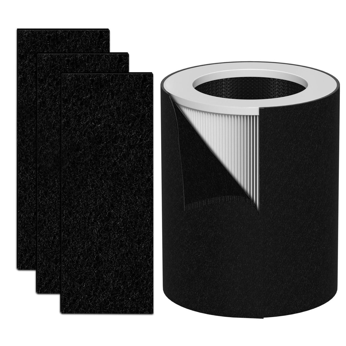 HP670 Replacement True HEPA Filter Set Compatible with Hunter HP670 Large Tower Filter, Part Number H-HF670-VP, 1 x HEPA + 4 x Activated carbon