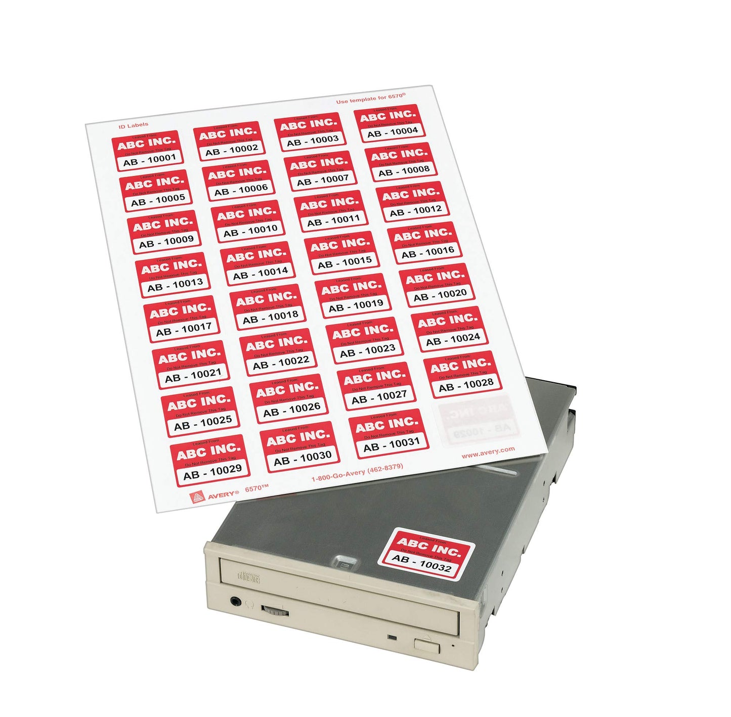 Avery ID Labels, Sure Feed Technology, Permanent Adhesive, 1.25" x 1.75", 5 Packs (6570)