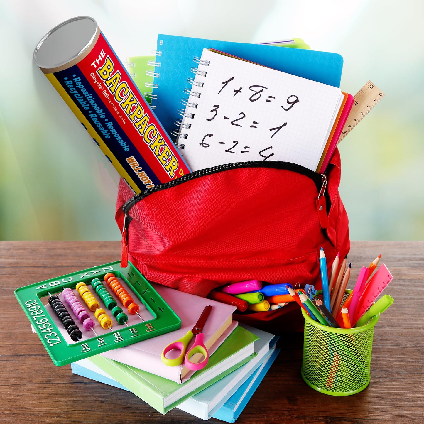 Backpacker Cling-rite Rolls Clingers Dry Erase Portable Whiteboard New Format - 12 in x 50 ft Roll, Trim to Any Length - Reusable Surface for School Supplies, Office Decor, Kids Art & Craft Projects