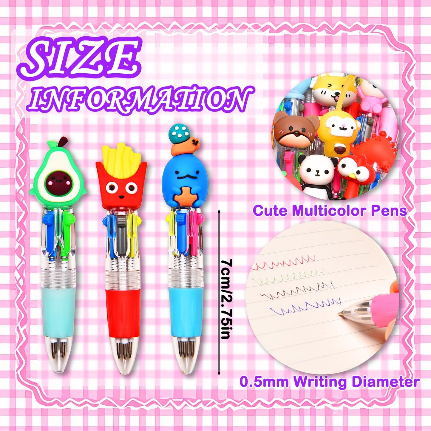 BIMORITA 100Pcs Mini Multicolor Pens in One 4-in-1, Cute Pens Bulk for Party Favors and Birthdays, Delightful Ballpoint Pen Gifts Classroom Student Prizes (100pcs)