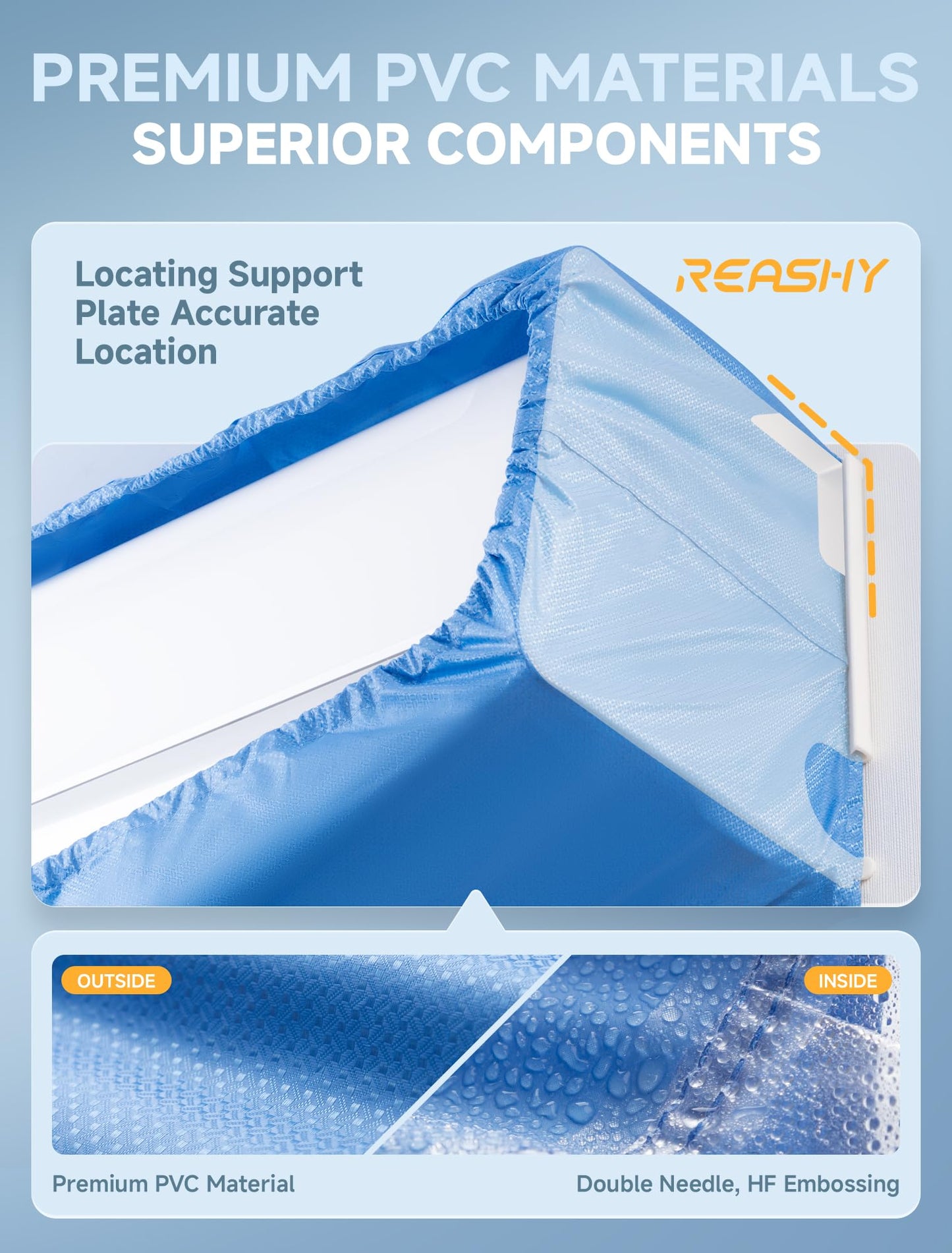 Reashy Mini Split Cleaning Kit, Waterproof Air Conditioner Cleaning Bag, Split Unit Cleaner with PVC Cleaning Cover, Support Plate, Waterproof Curtain, Water Retaining Sheet, Outlet Pipe