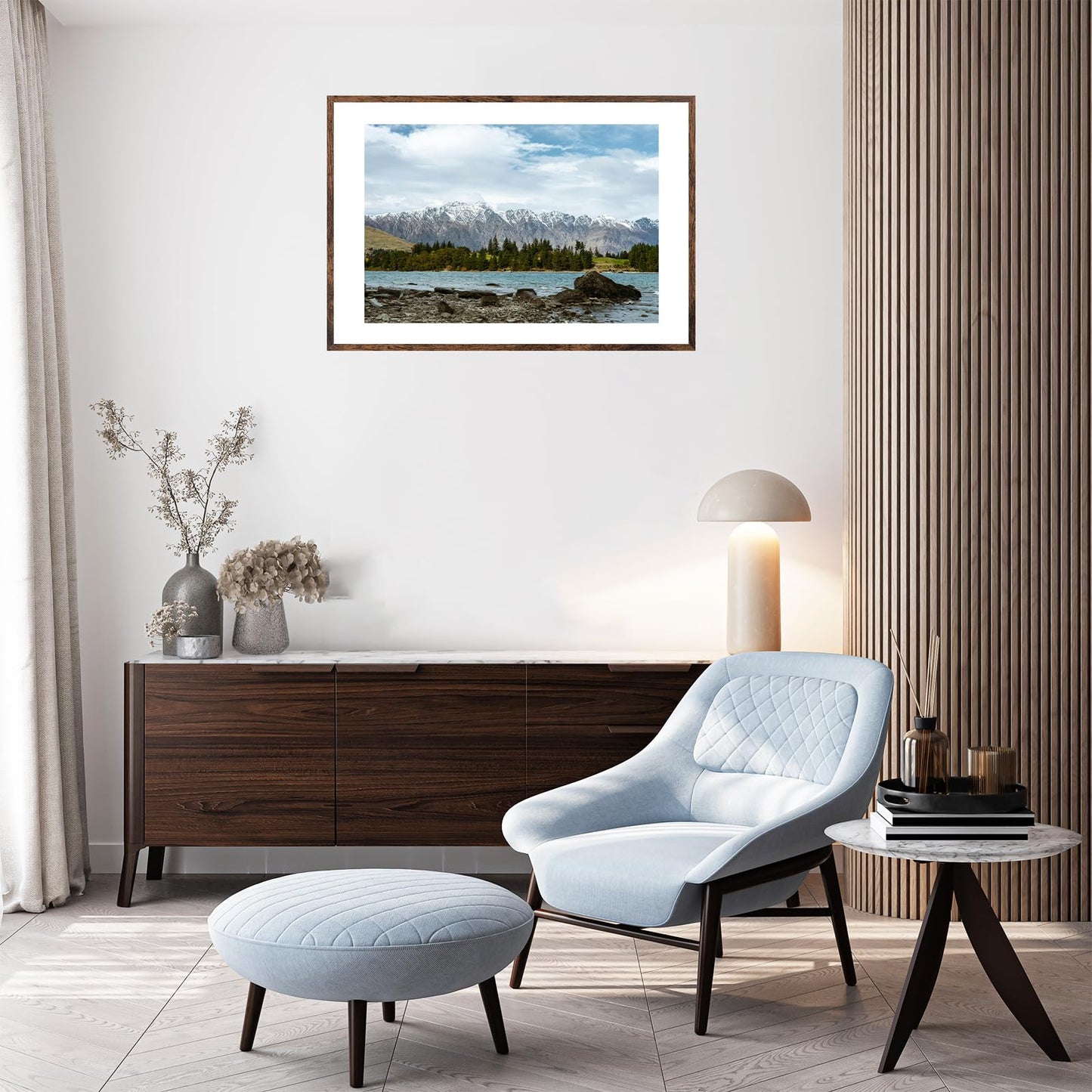 QOTIB Wood 24x36 Picture Frame with 20x30 Mat, Display 20x30 with Mat or 24x36 Without Mat, Wood 24 by 36 Photo Frame, 24 x 36 Frame for Wall Hanging Display, Deep Brown