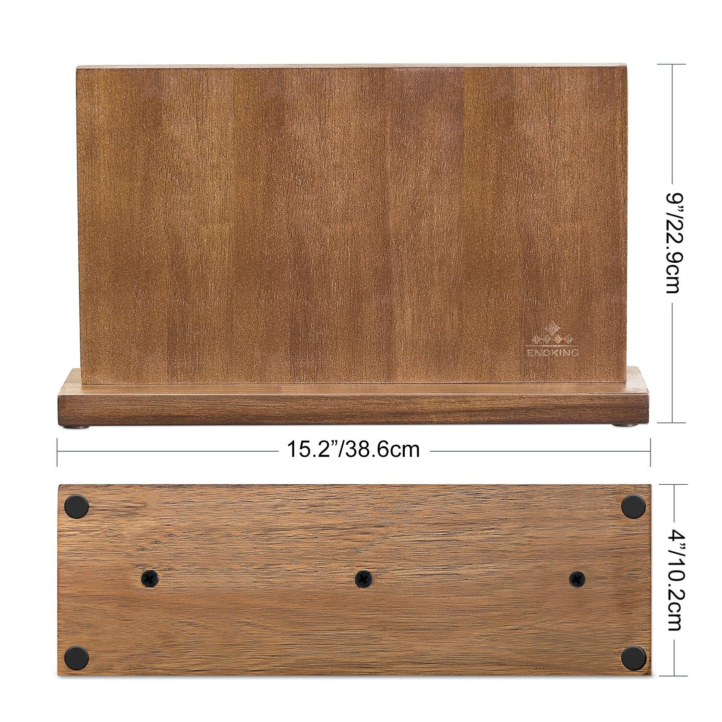 ENOKING Extra Large Magnetic Knife Block, 15.2-In Acacia Wood Knife Holder for Home Kitchen, Universal Knife Holder Stand with Strong Enhanced Magnets for Safe and Multifunctional Knife Storage