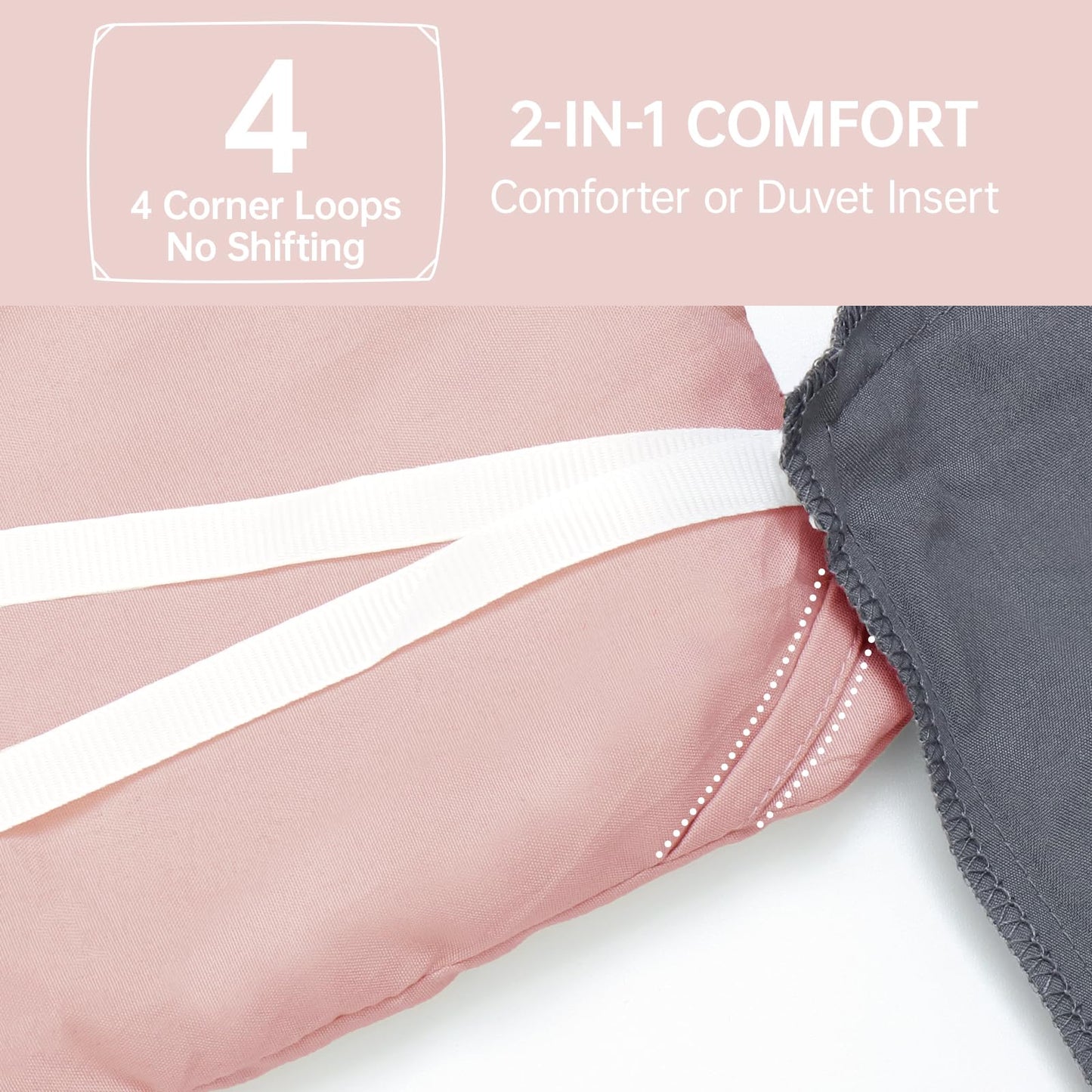 MUXHOMO Queen Comforter Set, All Season Ultra Soft Down Alternative Bedding - 3 Piece Lightweight Bed Set Includes 1 Comforter (90"x90") and 2 Pillow Shams (20"x26"), Rose Gold