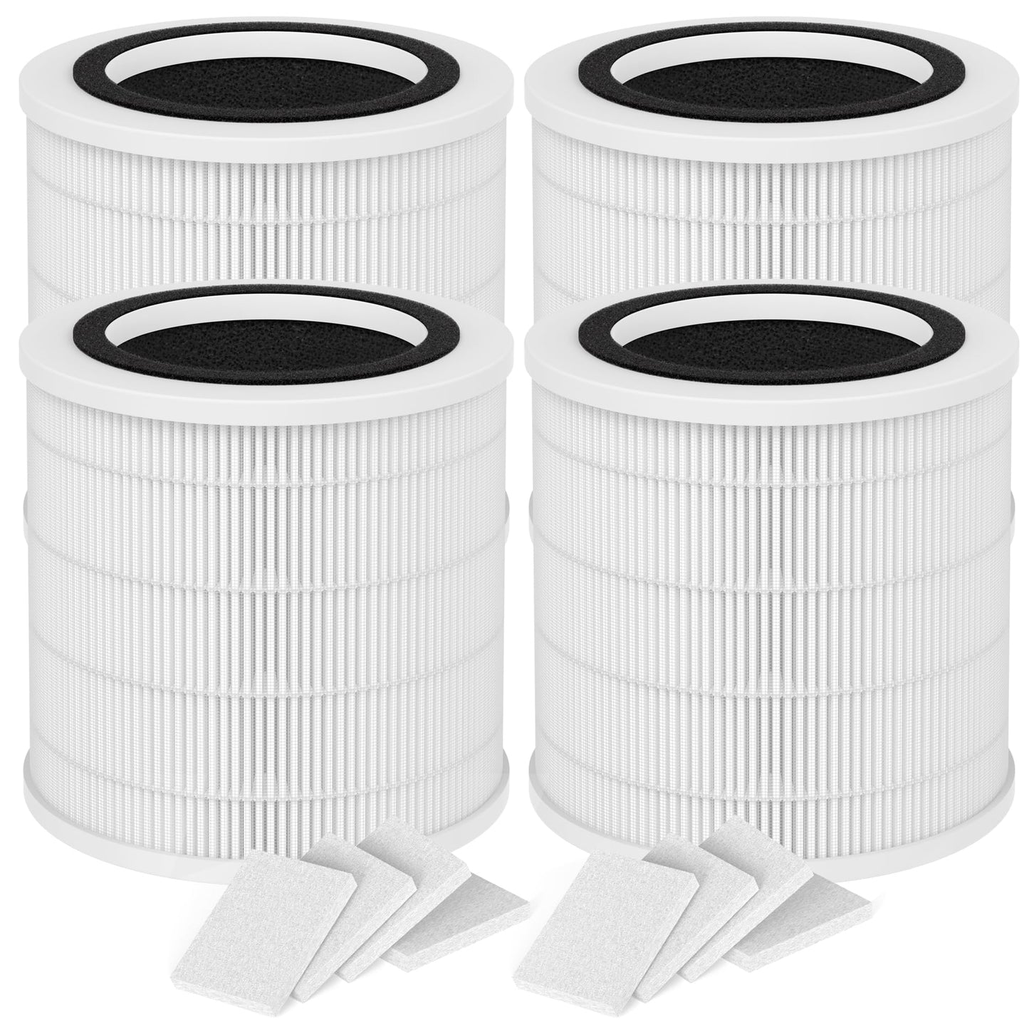 4 Packs H7126 Replacement Filter Compatible with GoveeLife H7126 Mini Air Cleaner Purifier, 4pcs Main Filters and 8 pcs Aroma Pads Accessories