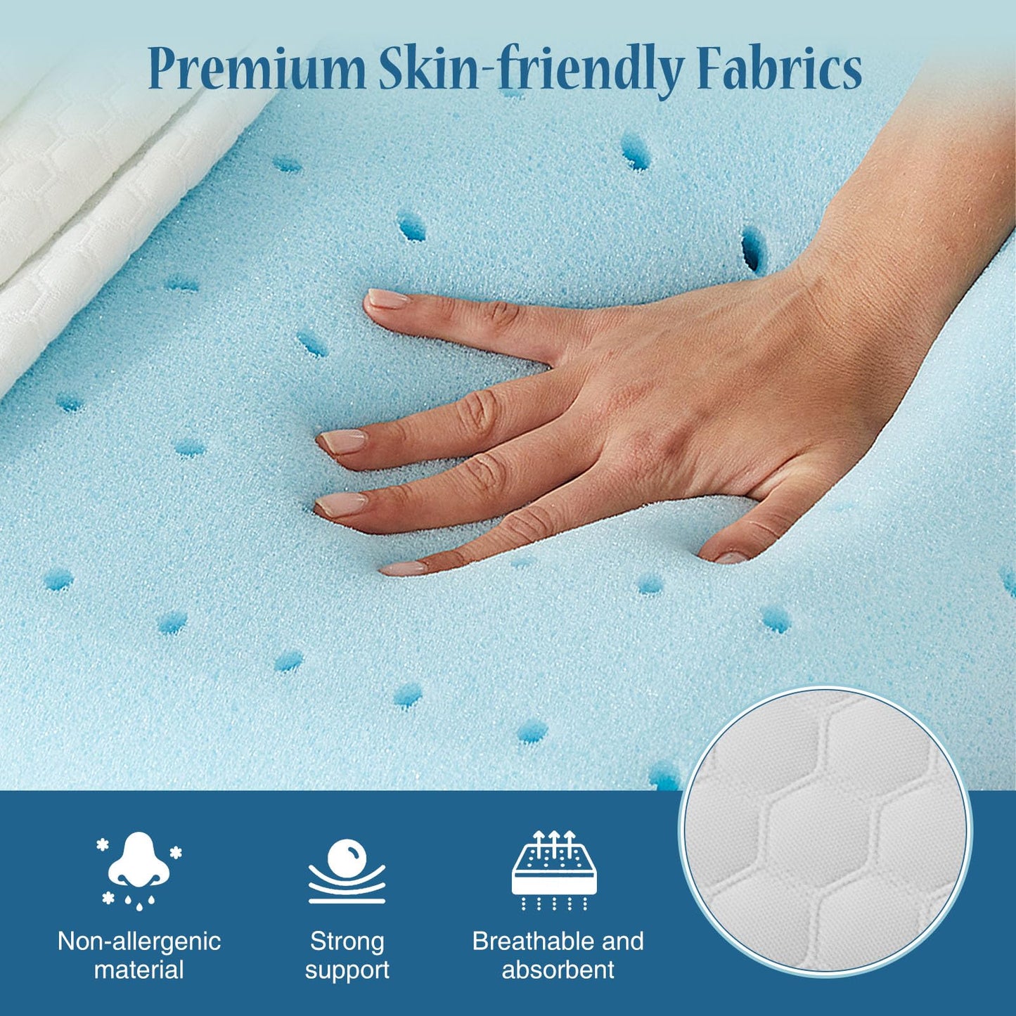 OLIXIS Memory Foam Pillow for Sleeping, 2 Pack Queen Bed Pillows, Pressure Relieving Cervical Support, Adjustable Loft, Removable Washable Cover, Gel Cooling Mesh, for Back Side Stomach Sleepers,White