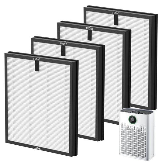 4 Pack HAP603 Replacement Filter Compatible with ECOSELF HAP603 / HAP603WF Air Purifier, Air Purifiers Replacement Filter for Home Large Room, # RFHAP603, White