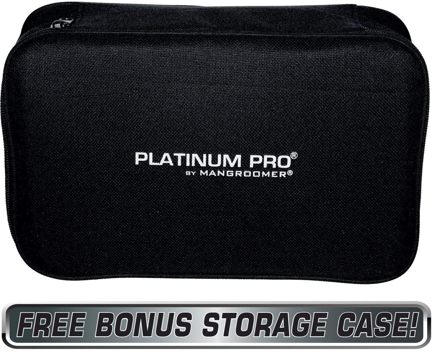 MANGROOMER - PLATINUM PRO New Back Shaver with 3 Shock Absorber Flex Heads, Power Hinge, Extreme Reach Handle & Bonus Case! (Generation 8.0), 4 Piece Set