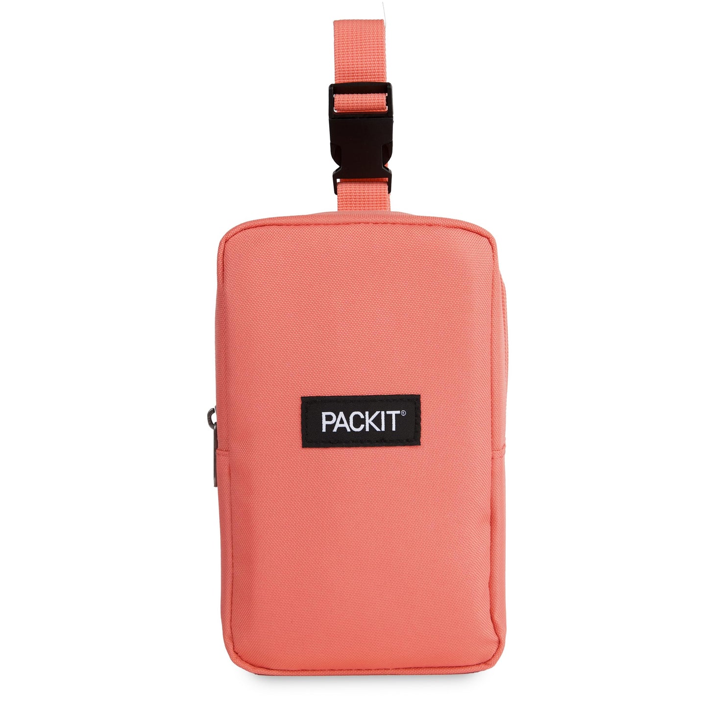 PackIt Freezable Upright Snack Box, Papaya, Built with EcoFreeze Technology, Fully Freezable, Collapsible, Reusable, With Top Buckle Handle and Top Load Design, For Perishable Snacks On the Go
