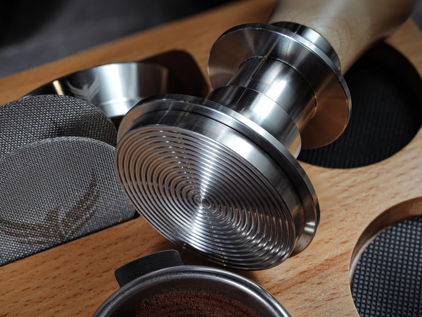 KNODOS Tamper 58mm Auto-Leveling Calibrated Spring Loaded Design Stainless Steel Ripple Base 58 mm Espresso Tamper Tool with 20lb / 25lb / 30lbs Replacement Springs