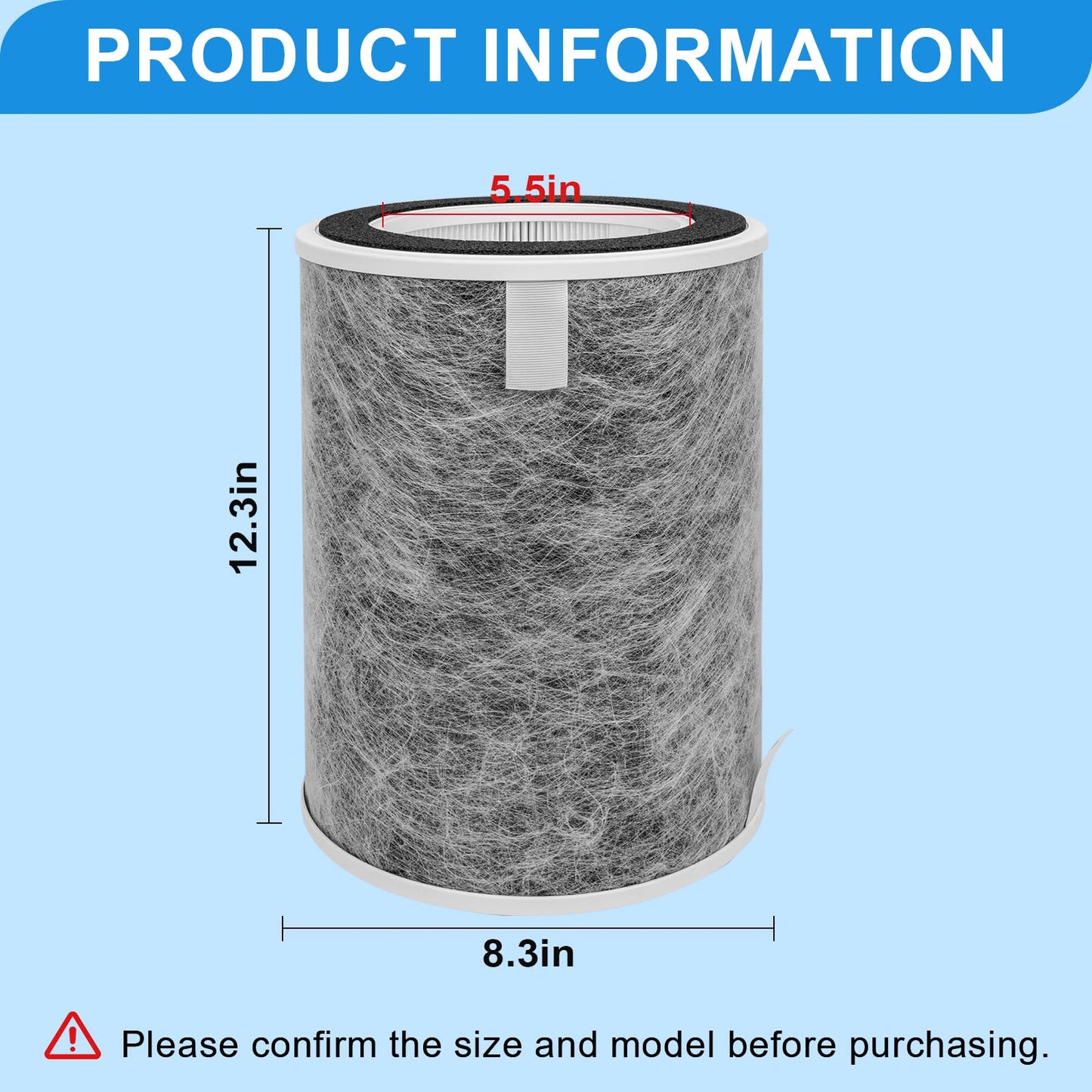 2 Pack HP201 HP202 True HEPA Replacement Filter, Compatible with Shark Air Purifier MAX HP200 HP201 HP302 HP301 HP202 HP232 HC502 AP1000, 3-in-1 H13 True HEPA Filter, Part # HE2FKBAS, HE2FKBASMB