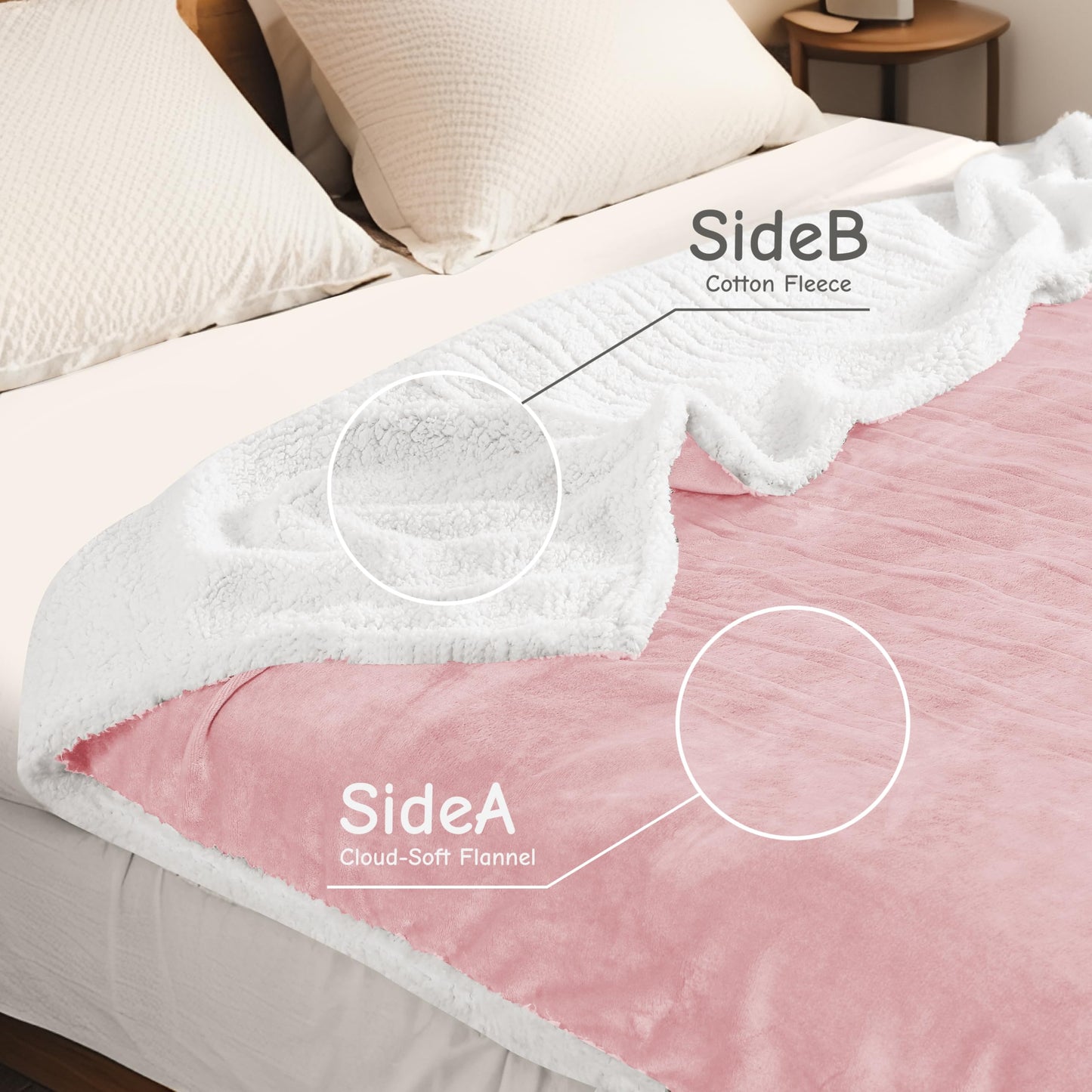 Electric Heated Blanket Full Size 72"x84", Soft Flannel with Overheat Protection, 9 Adjustable Heat Settings & 10-Hour Auto-Off Timer, Fast Heating for Winter Comfort, for Couch & Bed, Pink