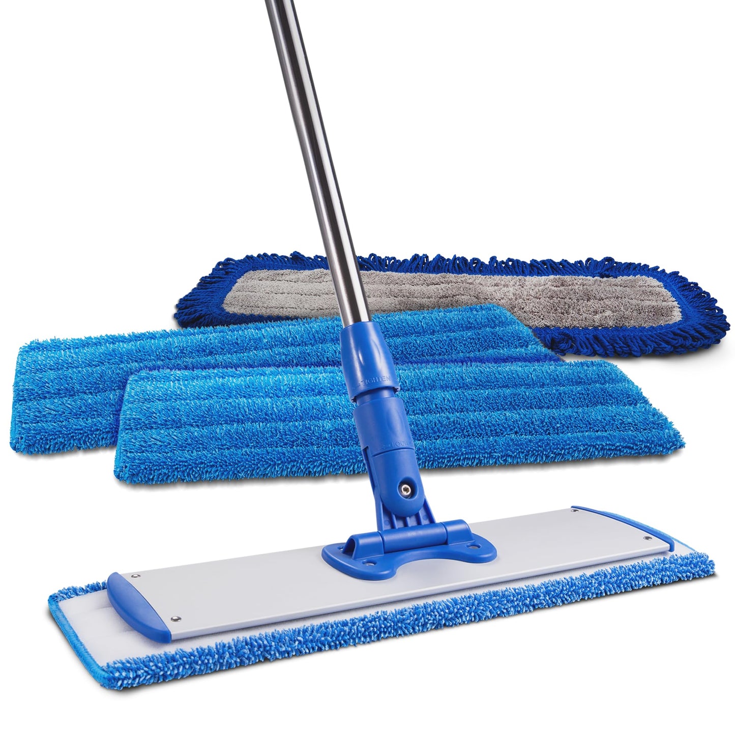 18” Pro Microfiber Hardwood Floor Mop - Cleans Floor in Seconds | Dust & Wet Mopping | Hardwood, Tile, Laminate & Vinyl with 3 Washable Pads, No Buckets Needed with Deluxe Household Mop