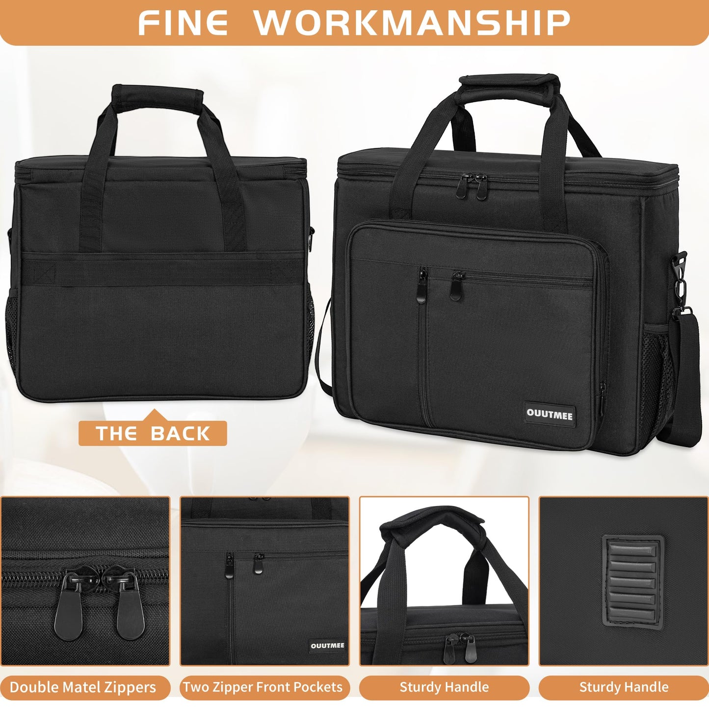 OUUTMEE Coffee Maker Carrying Bag Compatible with Keurig K-Slim/K-Express/K-Iced/Ninja PB051/PB041ST, Single Serve Coffee Brewer Portable Storage Bag with Extra Pockets, Storage Tote Case