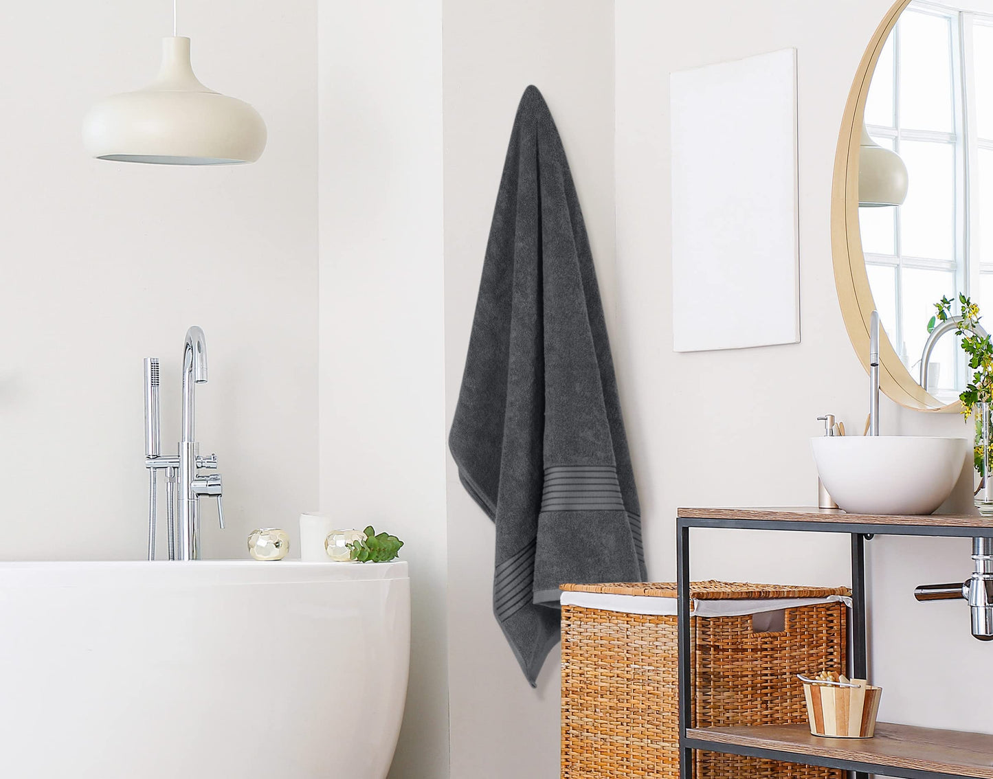 Utopia Towels Bath Sheets 2 Pack, 35x70 Inches, Extra Large Shower Towels, 100% Ring Spun Cotton, Soft and Absorbent, Bath Towel Large, Towel Set, Grey