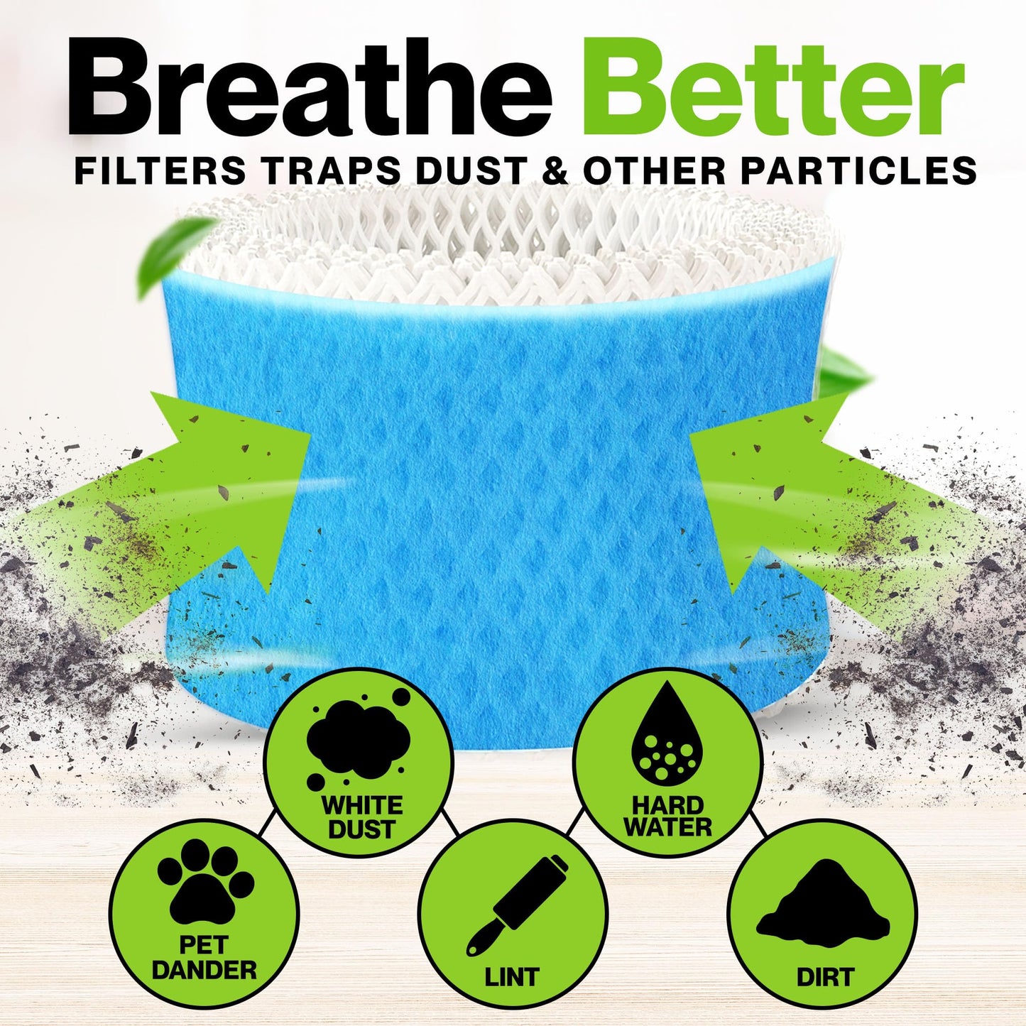 Durabasics 6 Pack of Premium Humidifier Filters Compatible with Honeywell Humidifier Filters HAC-504, HAC-504AW & Honeywell Filter A | Replacement for HCM 350 Cool Mist Humidifiers