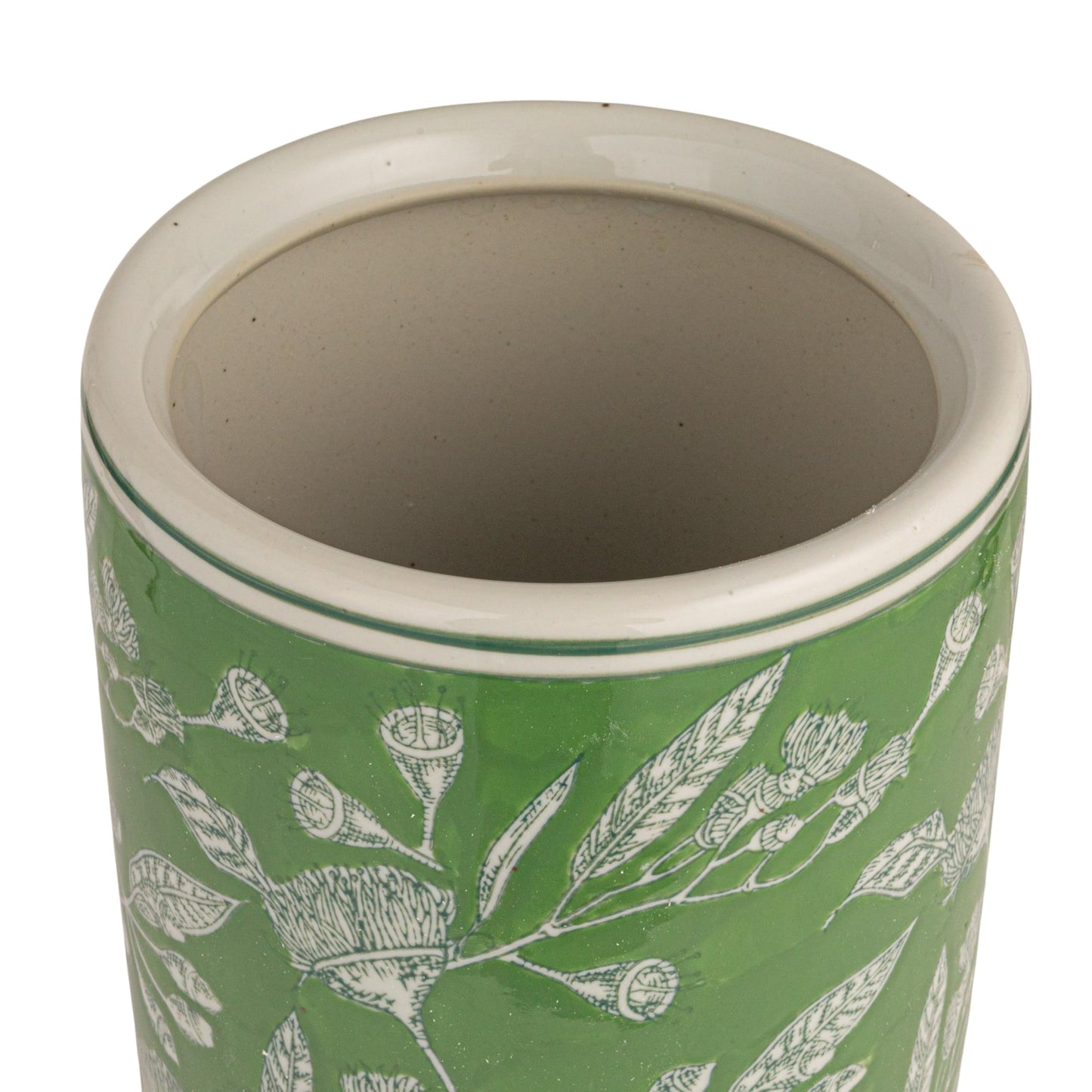 Creative Co-Op Ceramic Umbrella Stand, Green