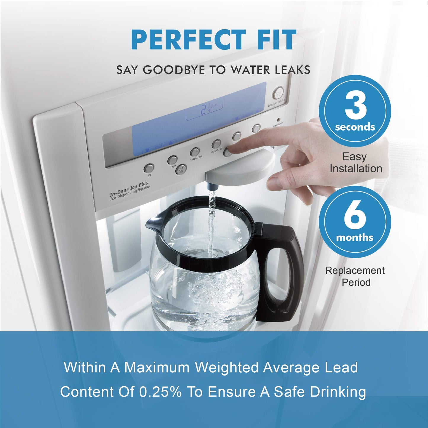 EDR2RXD1 Water Filter 2 Replacement for Whirlpool W10413645A, WHR2RXD1, W10413645, P9KB2L, P9RFKB2L, Kenmore 46-9082, 46-9903, Whirlpool WRX986SIHV, WRF757SDHZ, WRX986SIHZ, 2 PCS