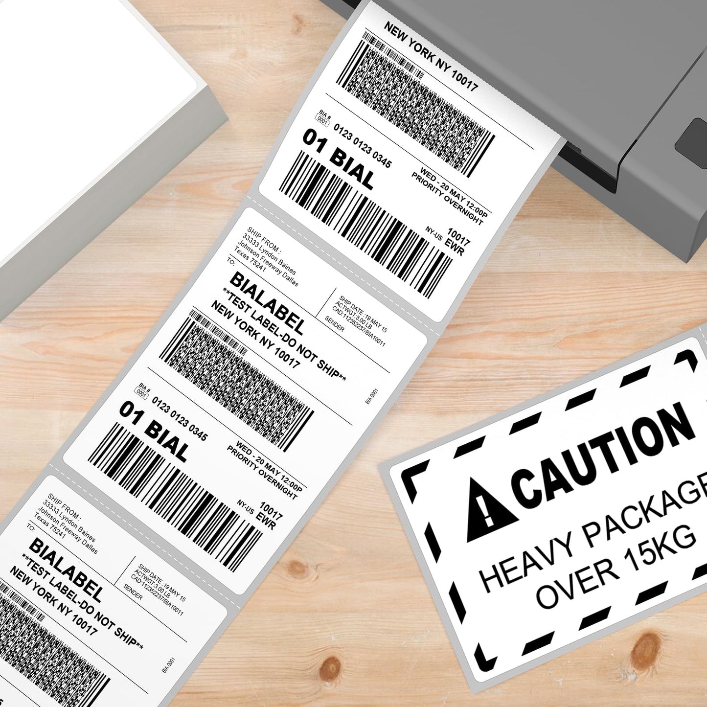 4 Stacks 4" x 6" Folded Thermal Labels, 2000 Pcs Thermal Label Printer Paper for Rollo Label Printers and Zebra, Commercial Grade