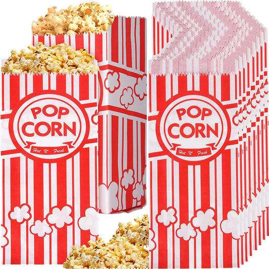 1000 Pieces Paper Popcorn Bags, 1 oz Bags Individual Servings for Machine Maker Cart Supplies, Small Mini Pop Corn Bag Bulk Carnival Party