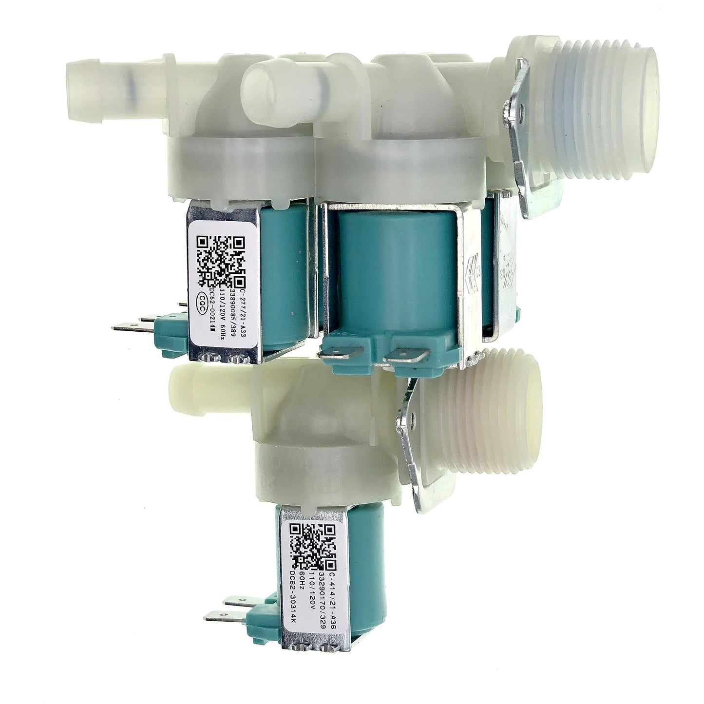 DC62-00214M+DC62-30314K Washer Cold & Hot Water Inlet Valve Fit for Samsung, Maytag Washer, Replace AP5623062, 2979589, PS4208704, DC62-30314H, 1810145 120V 60Hz.