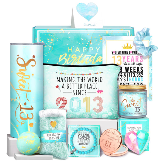 VOELVRAM 13th Birthday Gifts for Girls, 13 Year Old Girl Gifts Happy 13th Birthday Gift Ideas for Teen Girl, Daughter, Niece, Granddaughter, Official Teenager 13th Birthday Gifts for Her