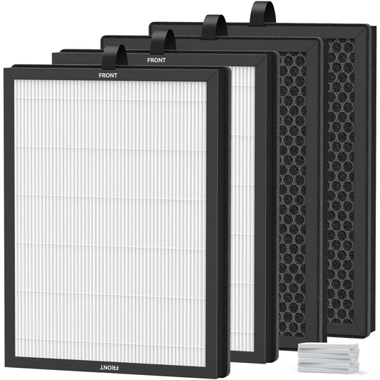 4 Packs M200L Replacement Filter Compatible with MOOKA M200L Air Cleaner Purifier, 3 Stages of Filtration with Activated Carbon,Main,Pre-filter and Extra 6 Aroma Pads