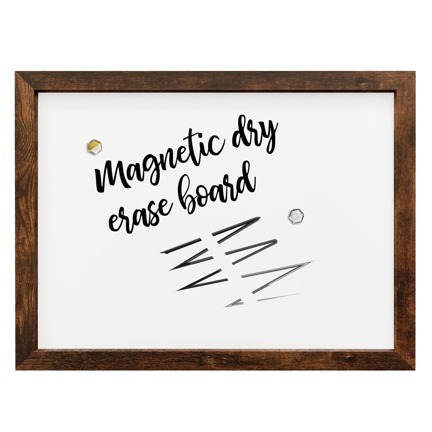 Loddie Doddie Magnetic Dry Erase Board for Wall - 18 x 24 in, Rustic Frame - Easy-Clean Whiteboard Surface - Built-in Marker Tray & Whiteboard Accessories - Magnet Board for Notes & Photos