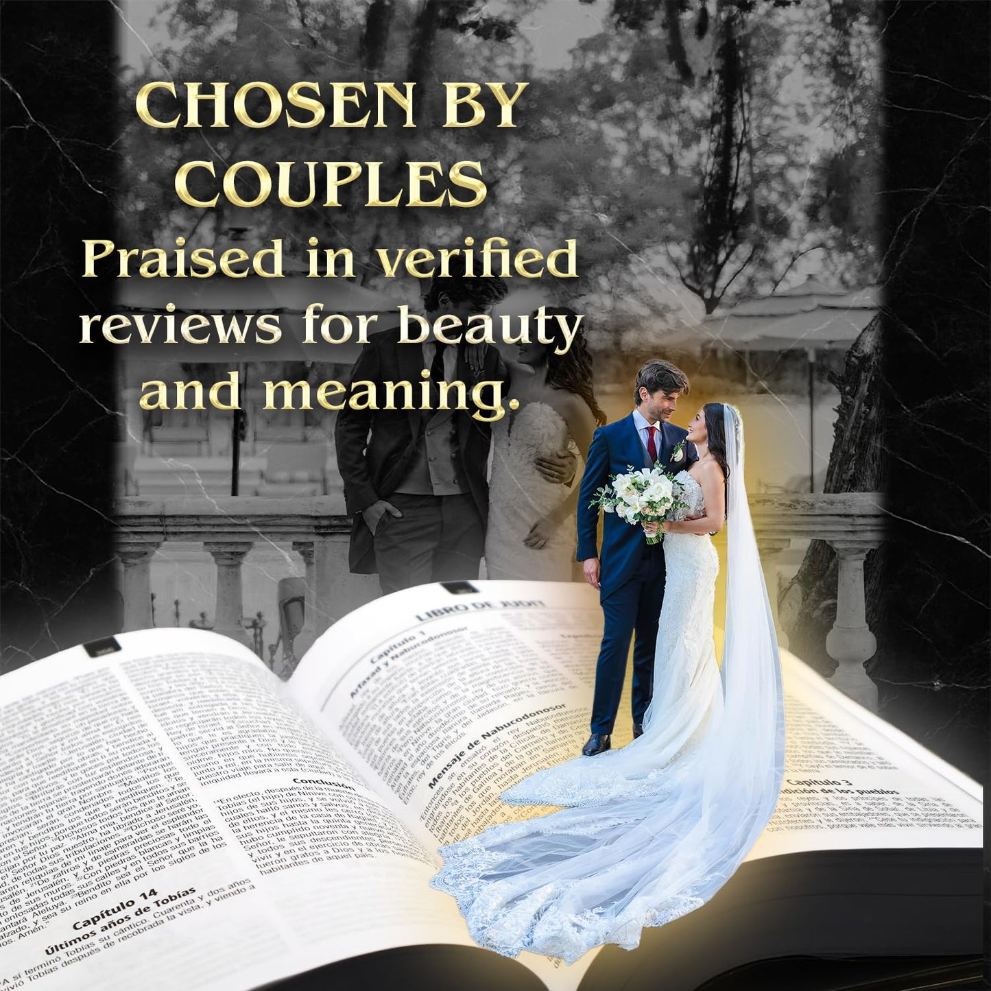 Biblia catolica en español para boda Metalic Beautiful Cover for Wedding Bible - Spanish Bible Large Print - biblia para boda - La biblia en español letra Grande - biblia y Rosario para boda catolica