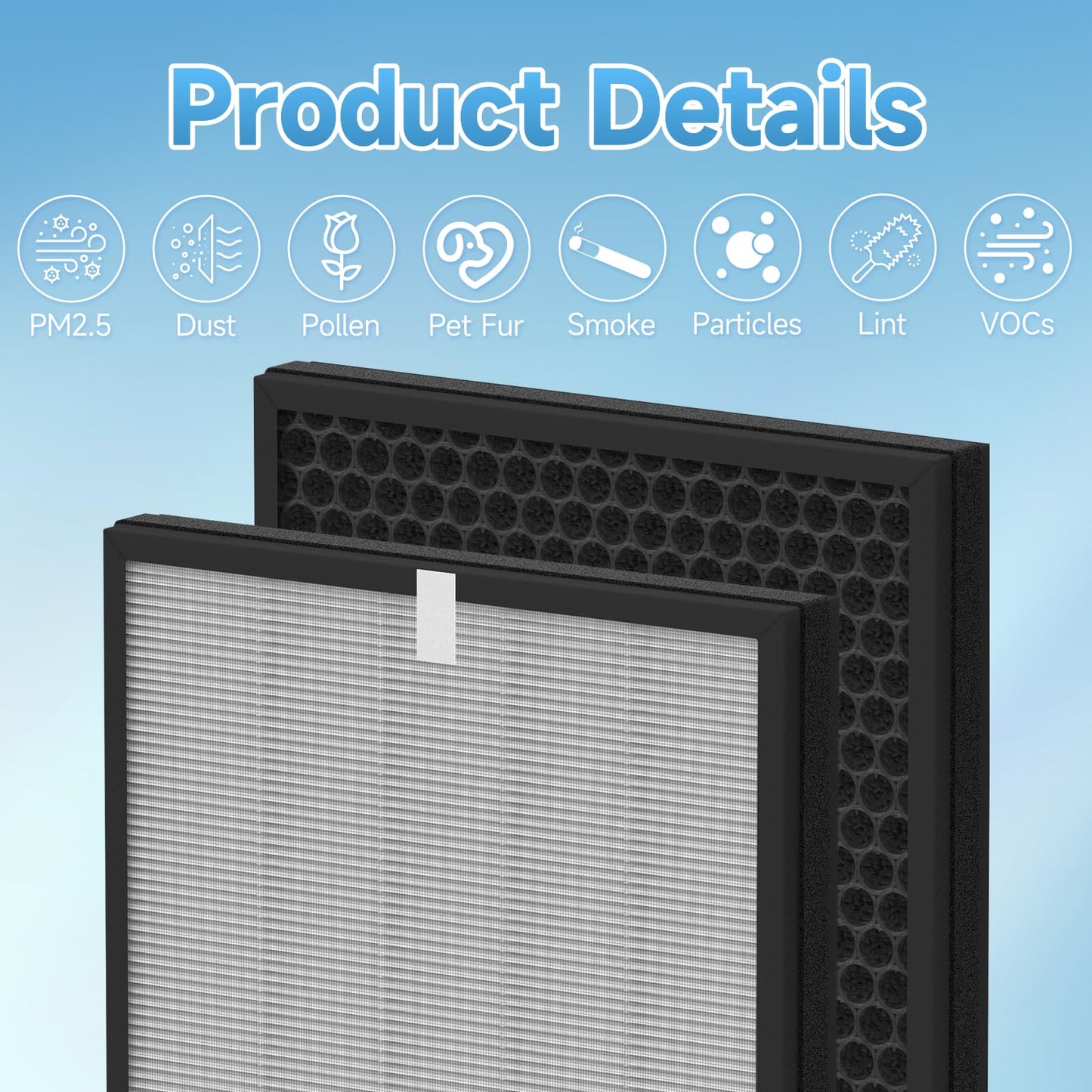 Breabetter 2-Pack MB-066 Replacement Filter Compatible with MB-066 Purifier, with Aromatherapy Tablets