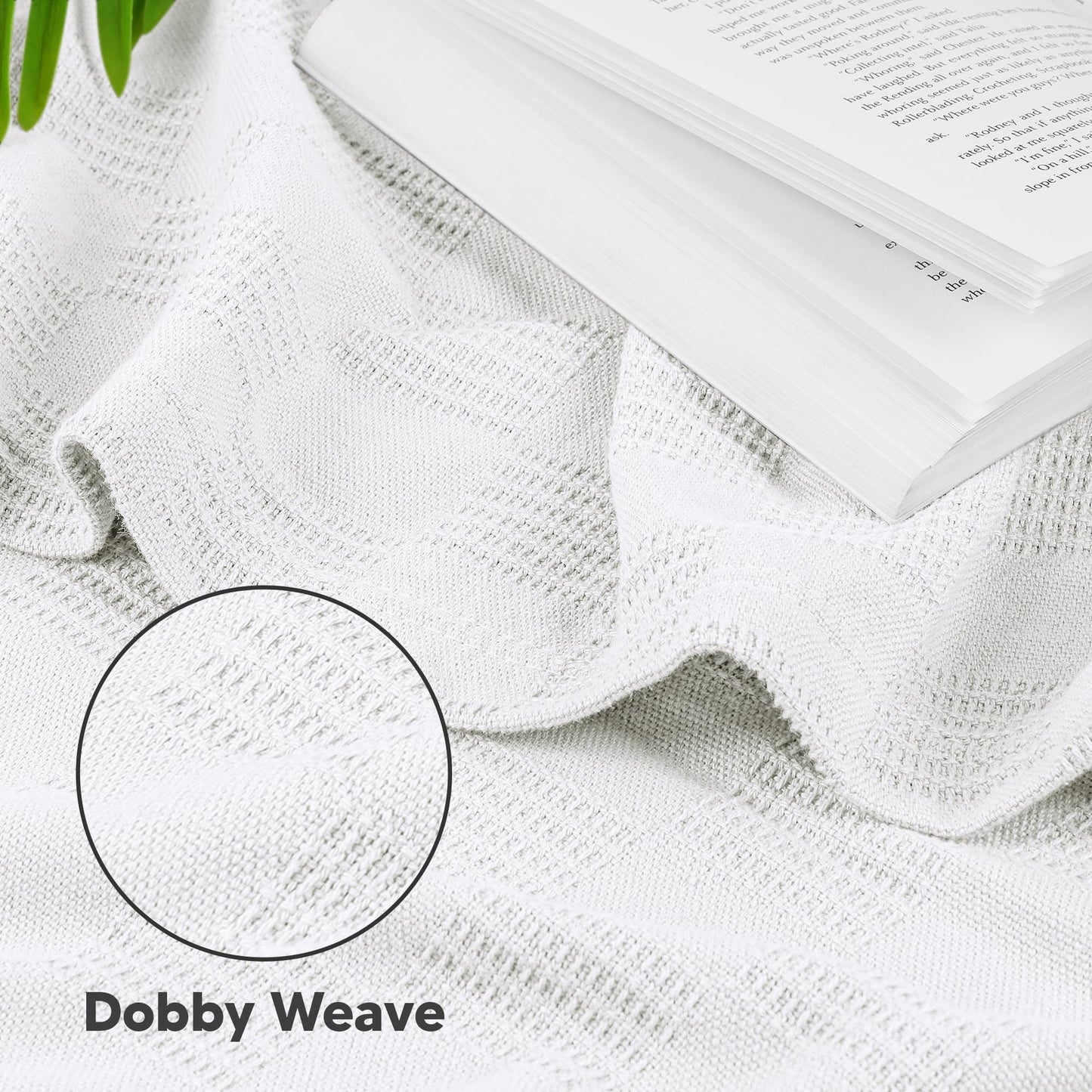 Utopia Bedding 100% Cotton Thermal Blanket White Queen Size Soft, Lightweight, Breathable, Cozy Spring and Summer Blankets for Bed, Home Room Decor Gifts for Women and Men (90x90 Inches)