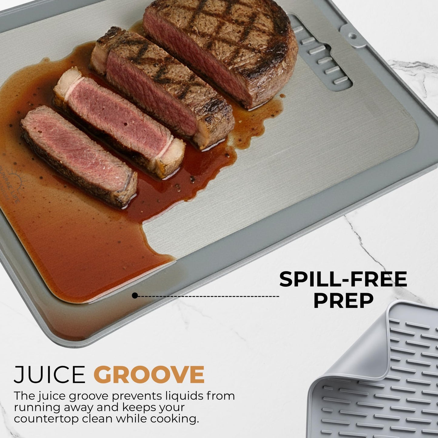 Titanium Cutting Board with Lip, Anti Slip Mat, Double-Sided, Dishwasher Safe Cutting Boards, Titanium Cutting Boards for Kitchen, Non Plastic Cutting Boards for Kitchen