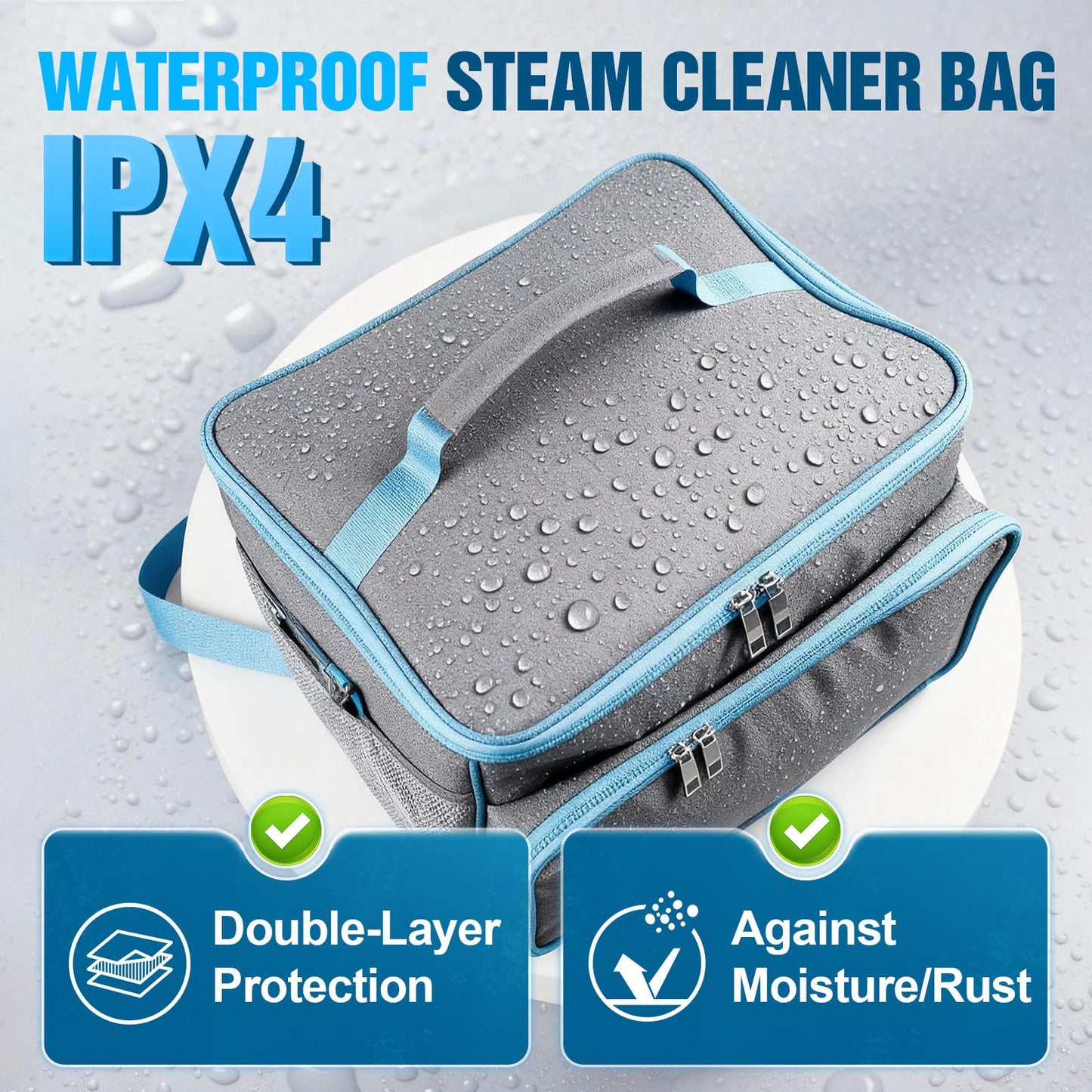 Heavy-Duty Durable Fabric Steam Cleaner Storage Bag, Waterproof & Adjustable Compartments Carrying Case, Steam Cleaner Organizer Bag with Large Space(Case Only)