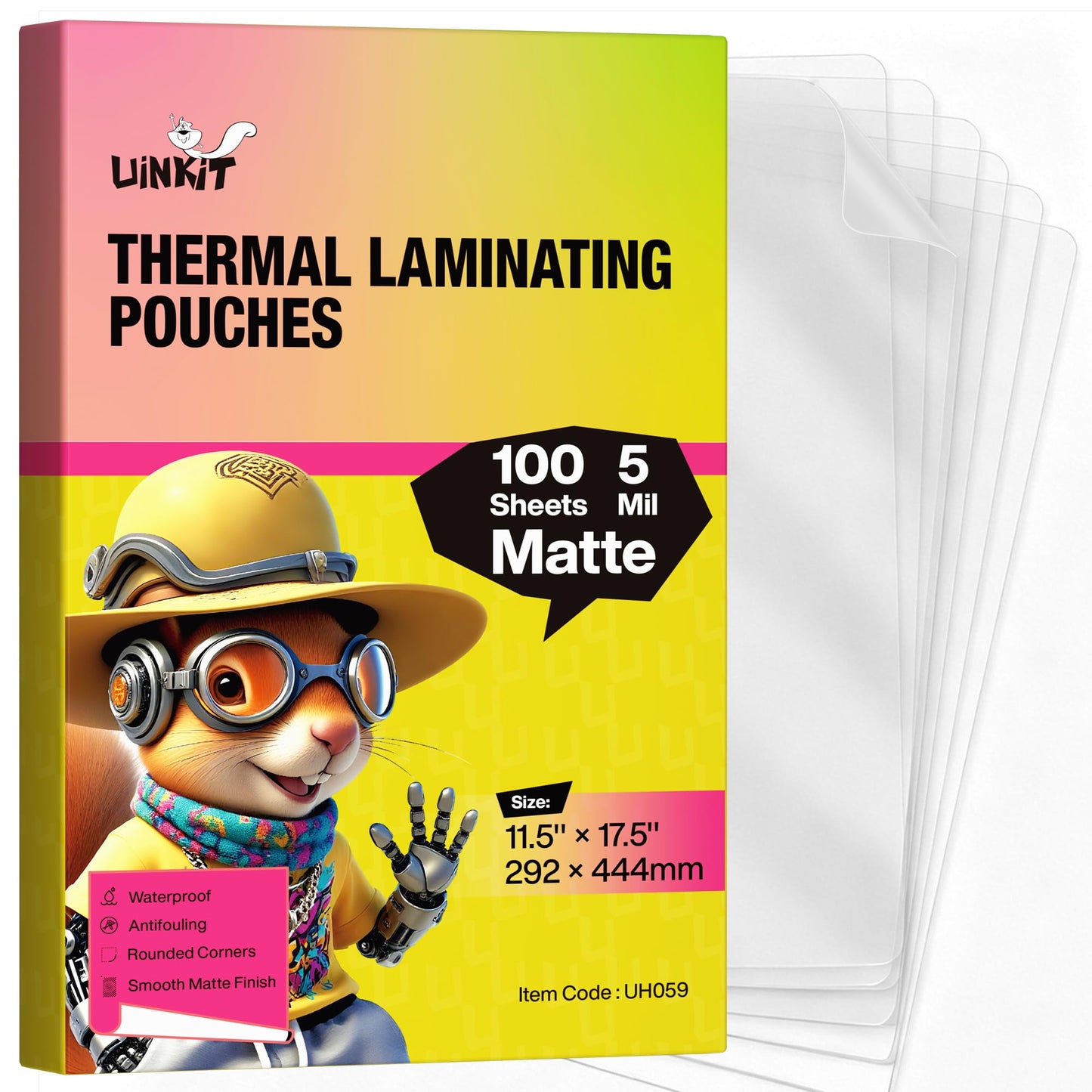 Uinkit 5mil Matte Laminating Pouches, 100Pack 11.5x17.5 Inches - Anti-Glare Premium Menu Protector, Industrial Grade for High-End Restaurants, Bars & Outdoor Use - Heavy Duty Laminator Required
