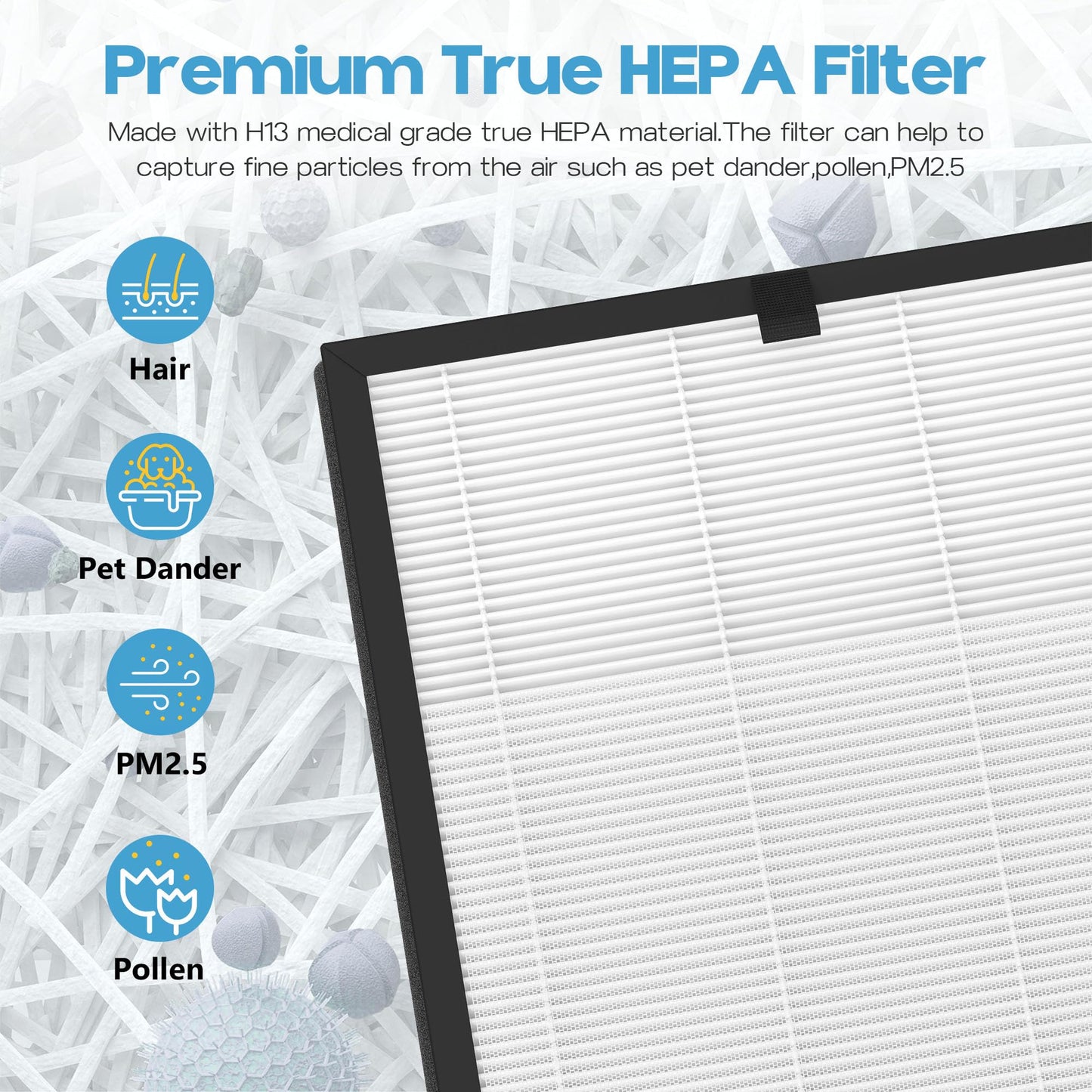XBWW 4 Packs AP2000WF Replacement Filters Compatible with KNKA AP2000WF Air Cleaner Purifier with 10pcs Aroma Pads, 3-in-1 Pre-Filter,Premium Filter and Activated Carbon Filter