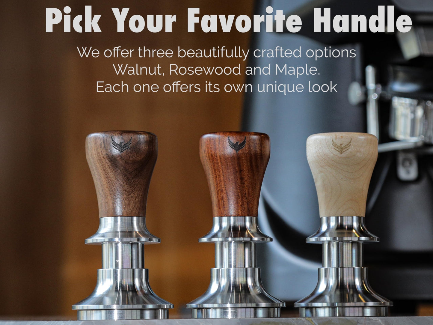KNODOS 54mm Espresso Tamper For Breville Machines Calibrated Tamper Tool Espresso Walnut, Self Leveling and 30lb Spring Loaded Design Coffee Tamper With Stainless Steel 53.35mm Ripple Base