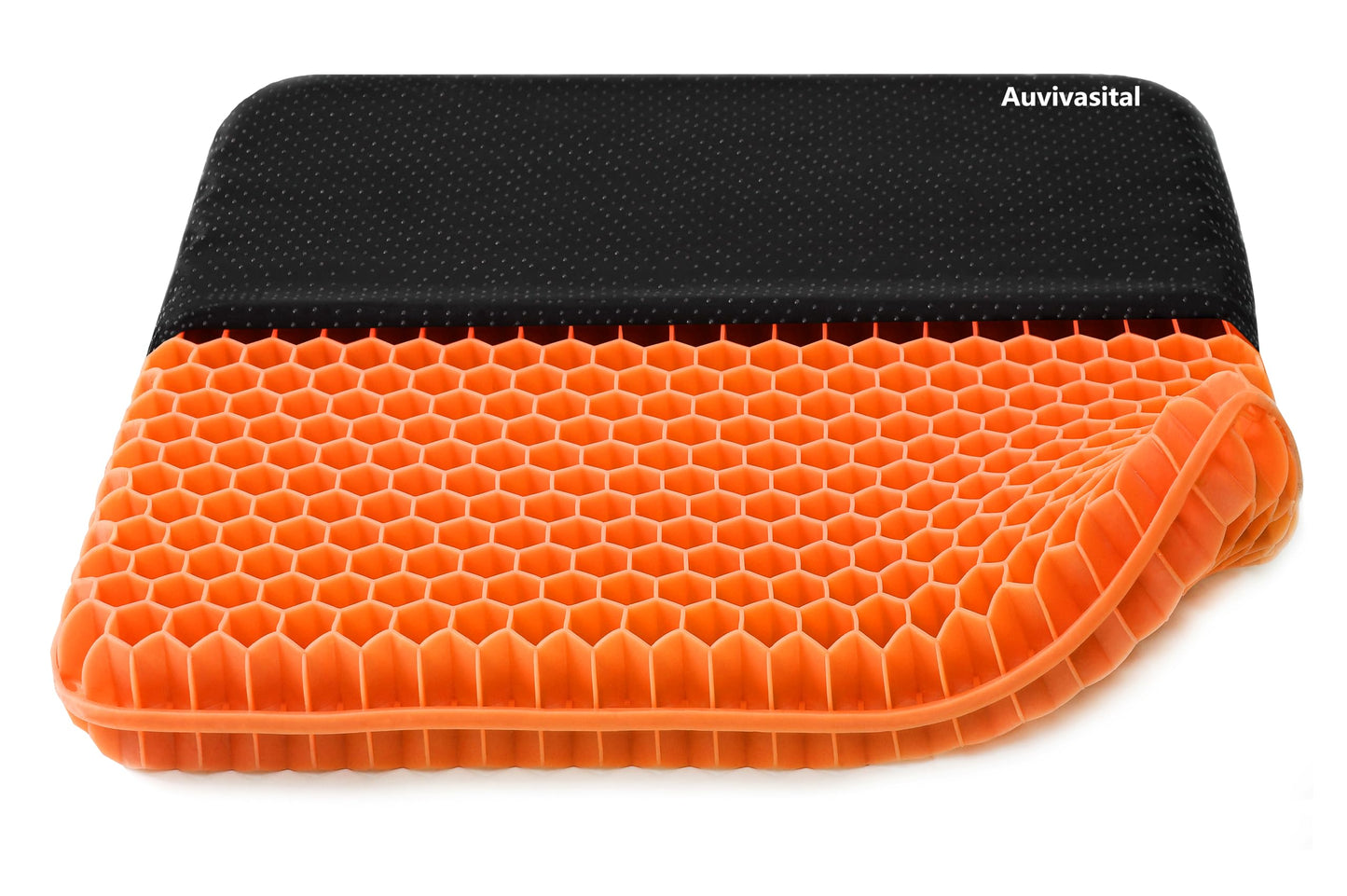 Plus Size Gel Seat Cushion for Long Sitting, Extra Large and Thick, Gel Cushion for Back, Hip, Sciatica, Tailbone Pain Relief, Use for The Office, Wheelchair, Car, Recliner, Stadium, Kayka.(Orange)