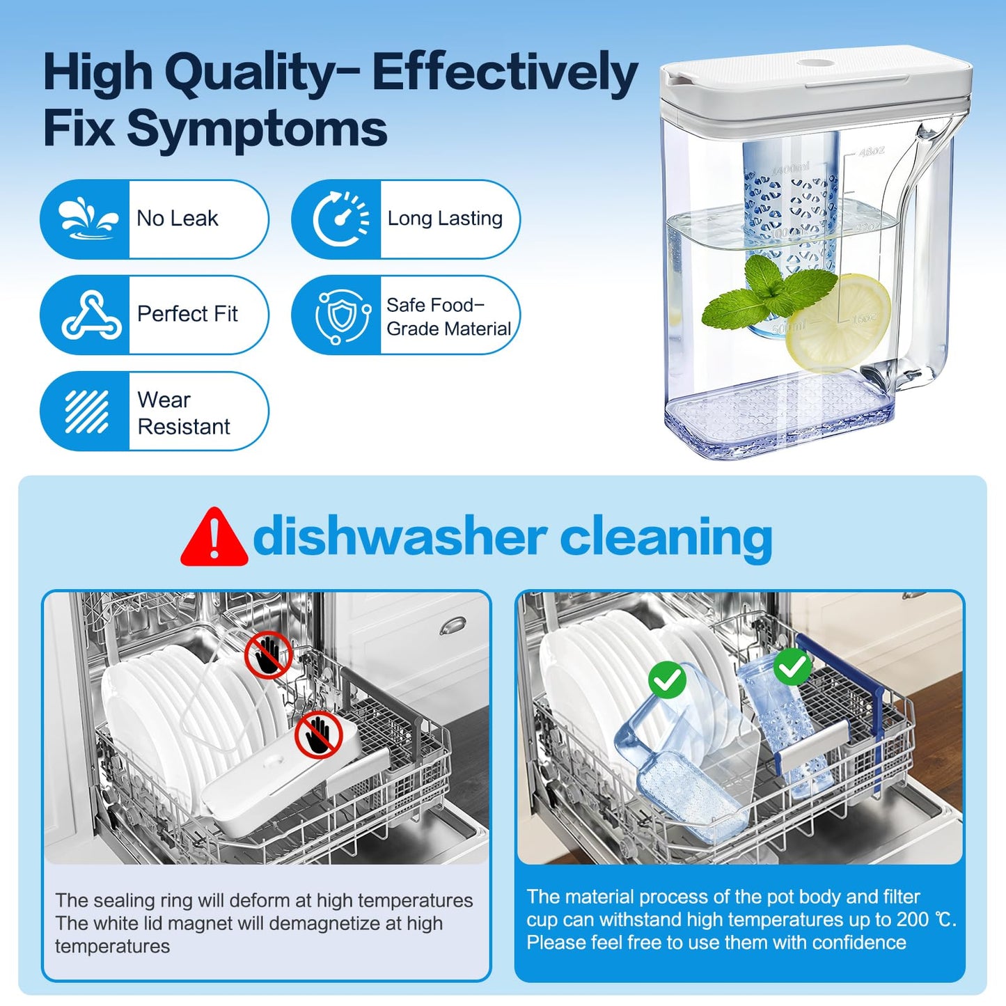 Upgraded DA97-17395A Water Pitcher Reservoir Compatible with Samsung Refrigerators【Food-Grade Durable Material,No-Leak Design】Replacement RF23M8570SR RF23M8090SR samsung refrigerator water pitcher
